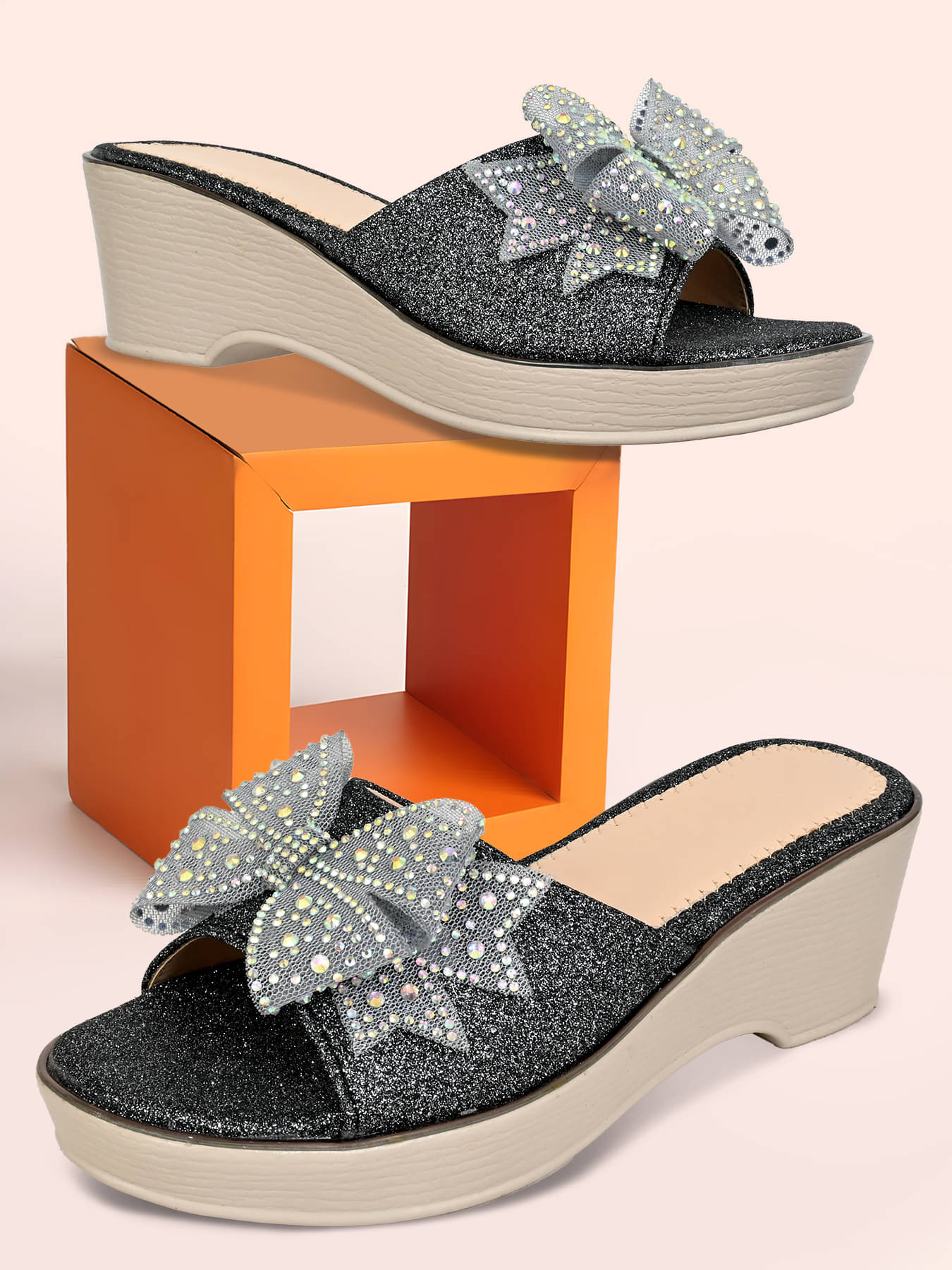     			Cozy Wear Black Women's Sandal Heels