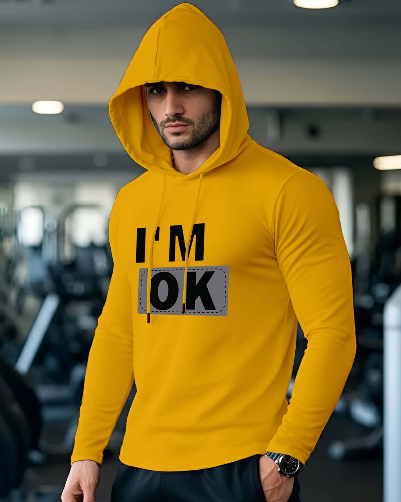     			ENITOR Men Cotton Blend Regular Fit Printed T-Shirt ( Mustard )