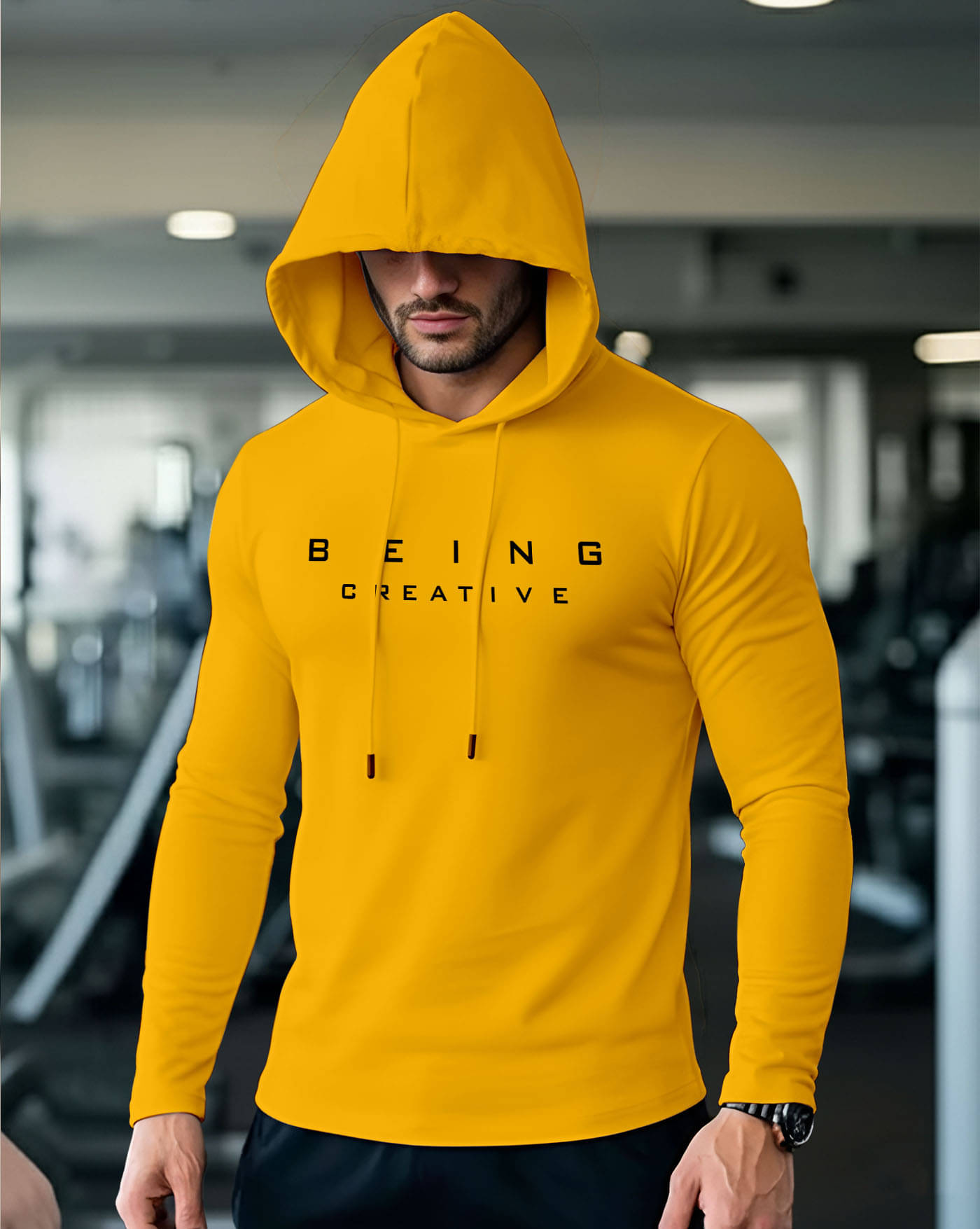 ENITOR Men Cotton Blend Regular Fit Printed T-Shirt ( Mustard ) ENITOR Men Cotton Blend Regular Fit Printed T-Shirt ( Mustard )
