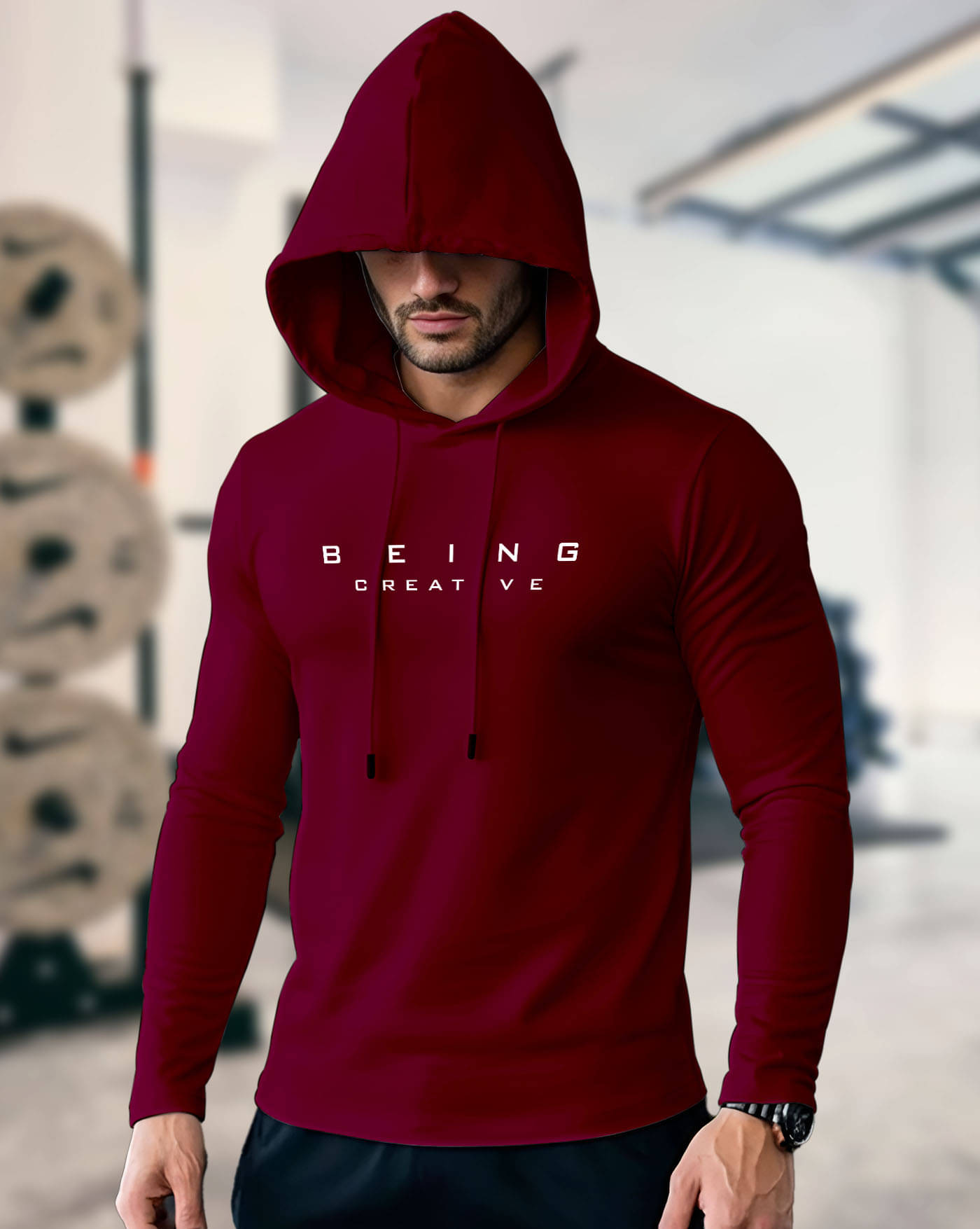     			ENITOR Men Cotton Blend Regular Fit Printed T-Shirt ( Maroon )