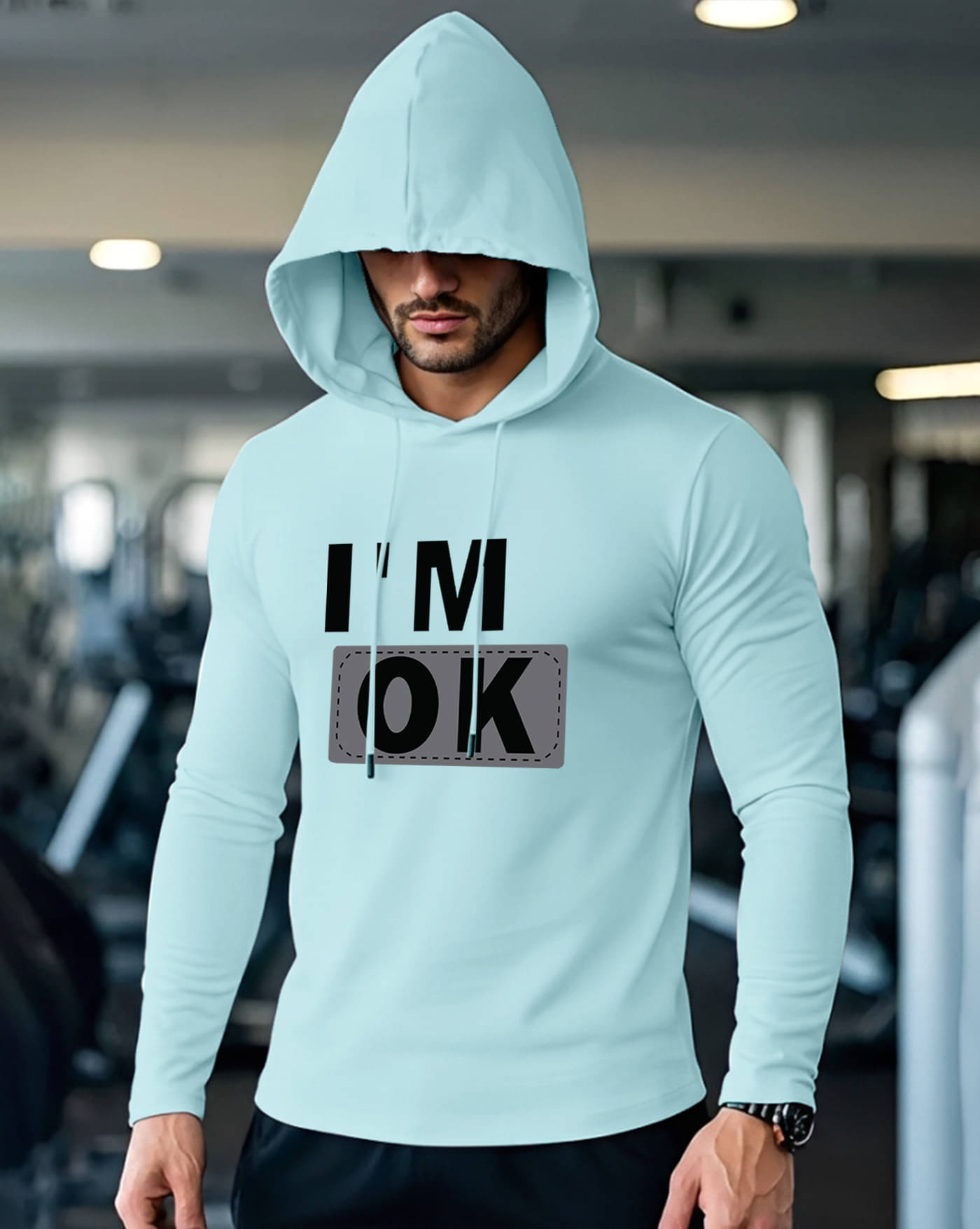     			ENITOR Men Cotton Blend Regular Fit Printed T-Shirt ( Sky Blue )