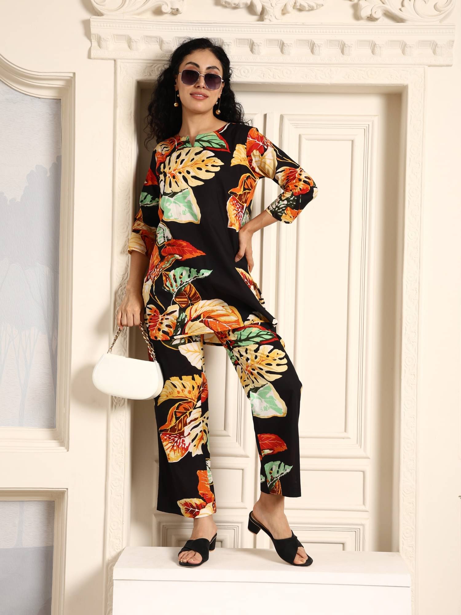     			Flavia Creation Women Printed Top With Trousers Co-Ord Set ( Multicolor )