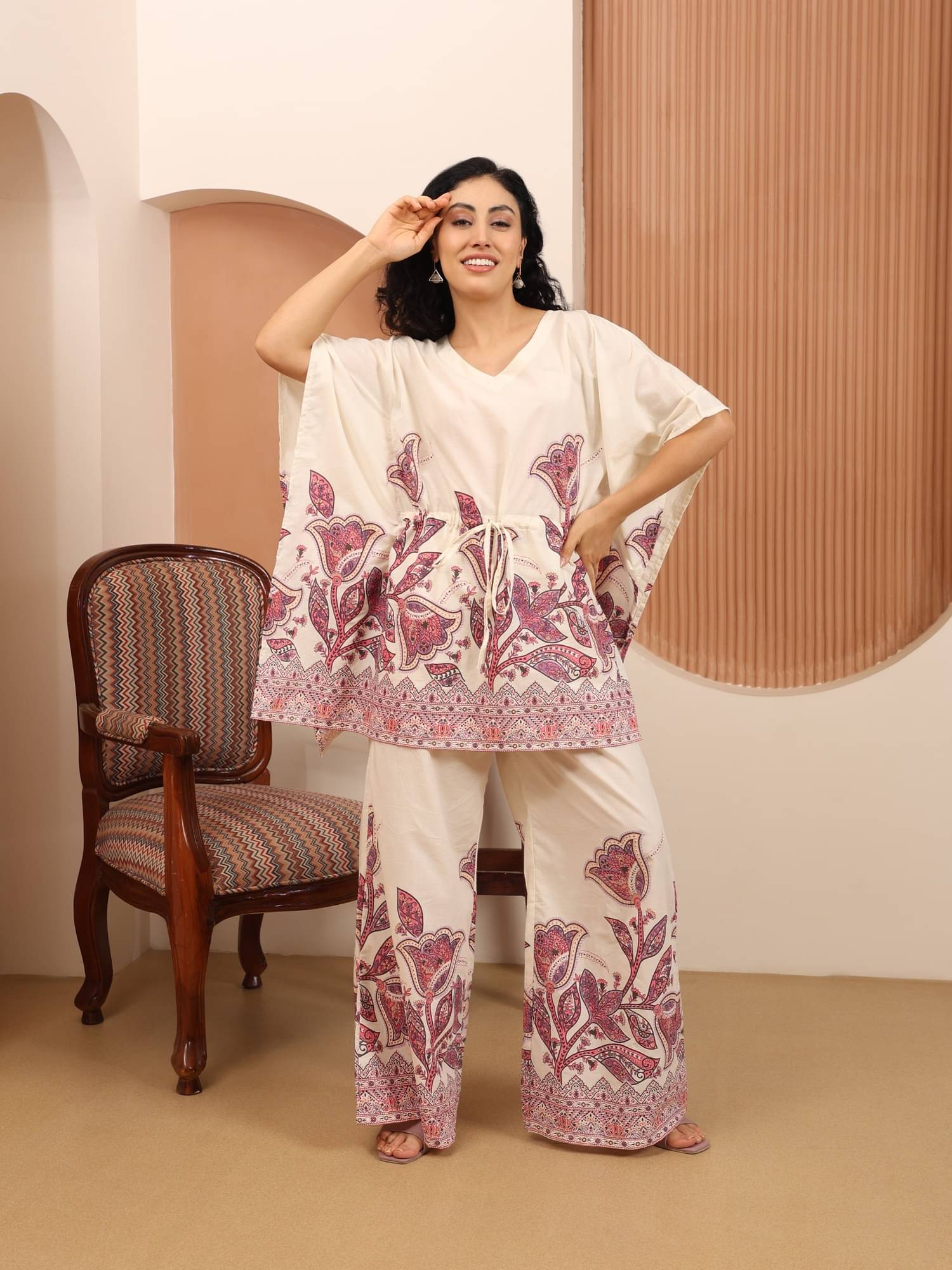     			Flavia Creation Women Printed Top With Trousers Co-Ord Set ( Multicolor )