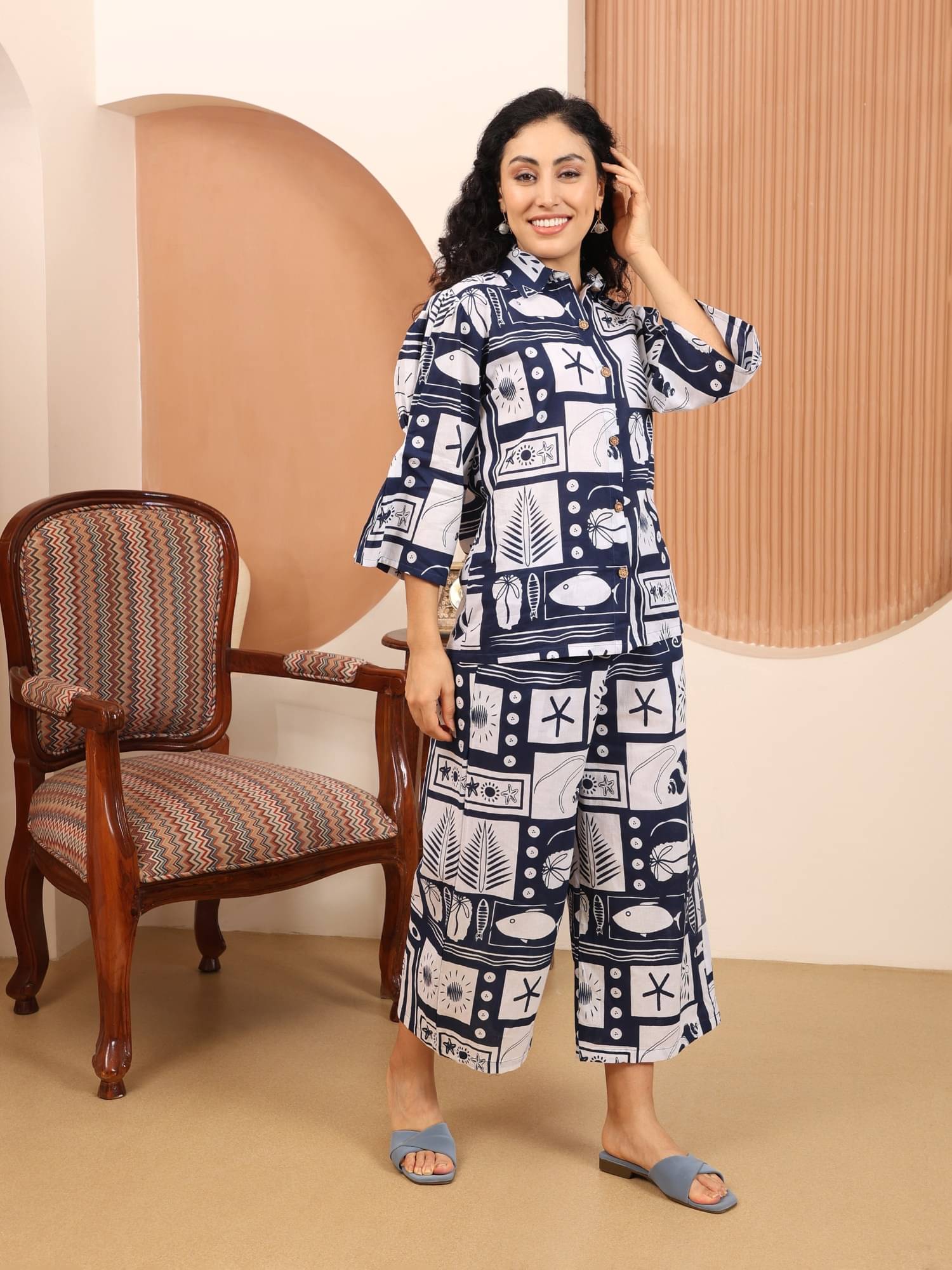     			Flavia Creation Women Printed Top With Trousers Co-Ord Set ( Multicolor )