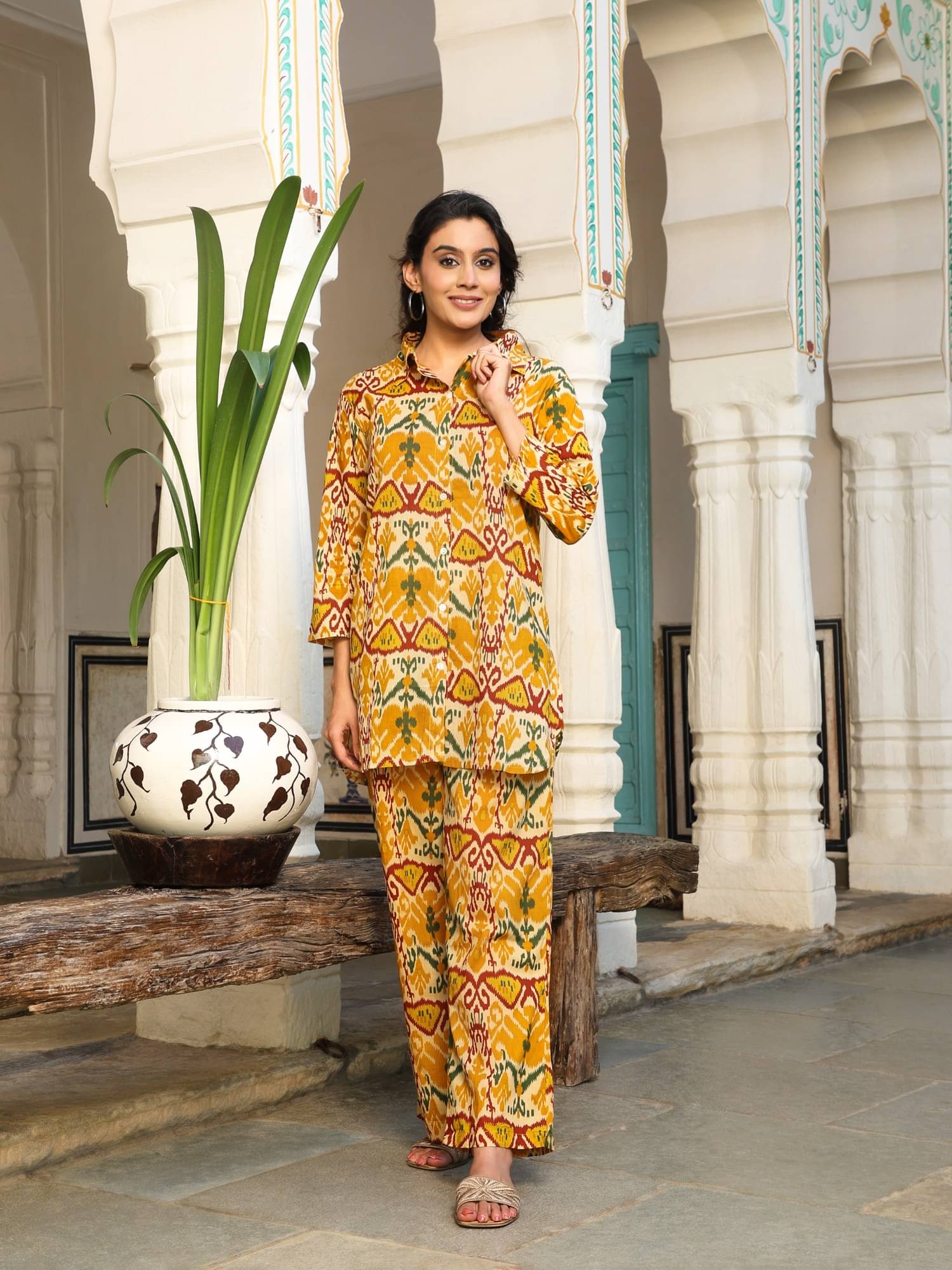    			Flavia Creation Women Printed Top With Trousers Co-Ord Set ( Multicolor )