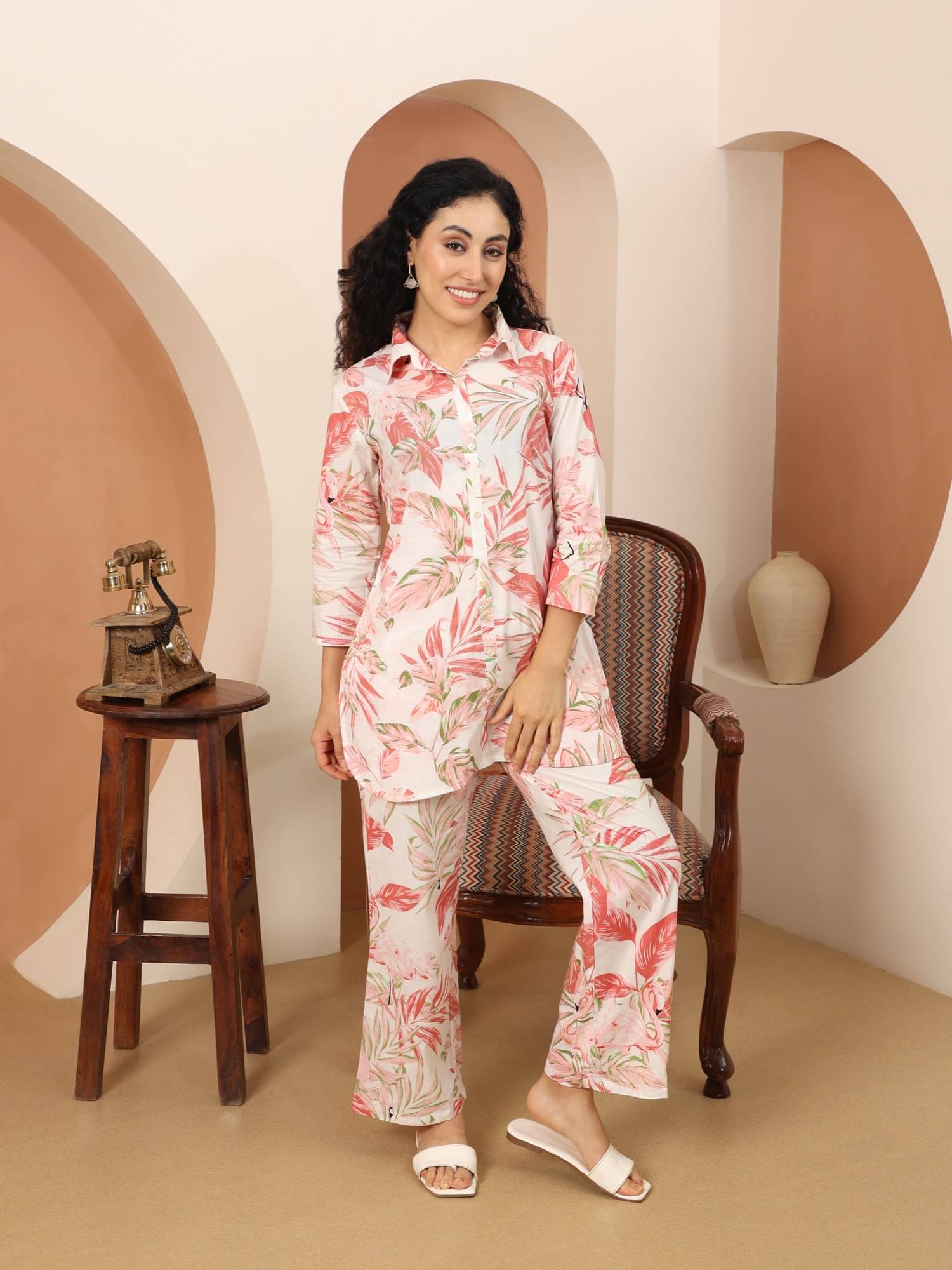     			Flavia Creation Women Printed Top With Trousers Co-Ord Set ( Multicolor )