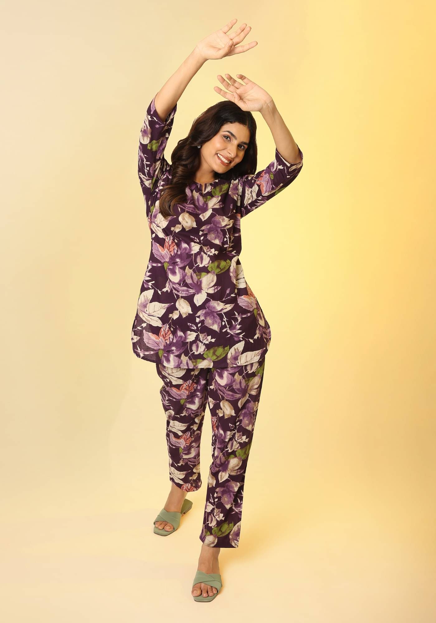     			Flavia Creation Women Printed Top With Trousers Co-Ord Set ( Multicolor )