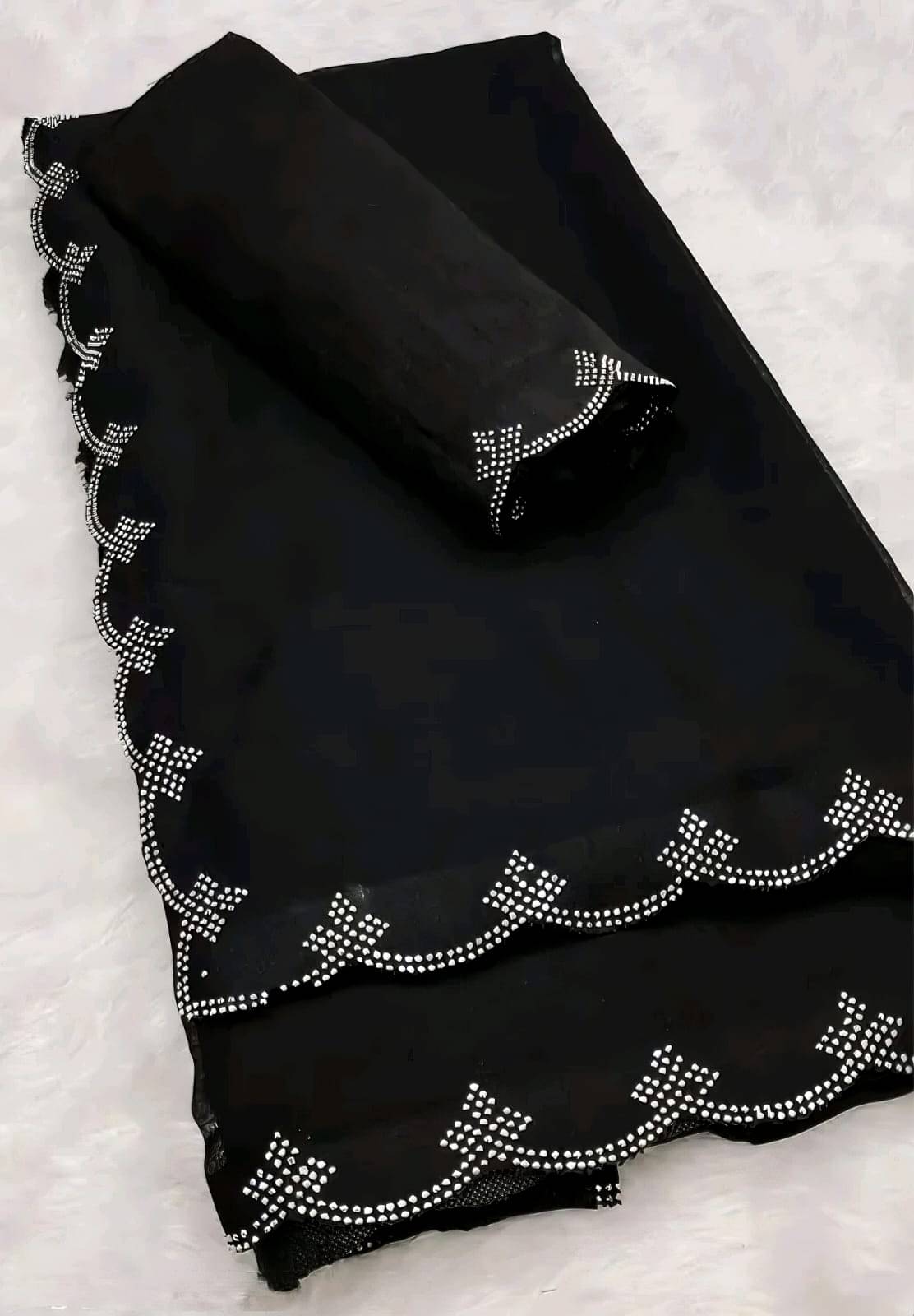 Generic Georgette Unstitched Unstitched Women's Blouse ( Black ) Generic Georgette Unstitched Unstitched Women's Blouse ( Black )