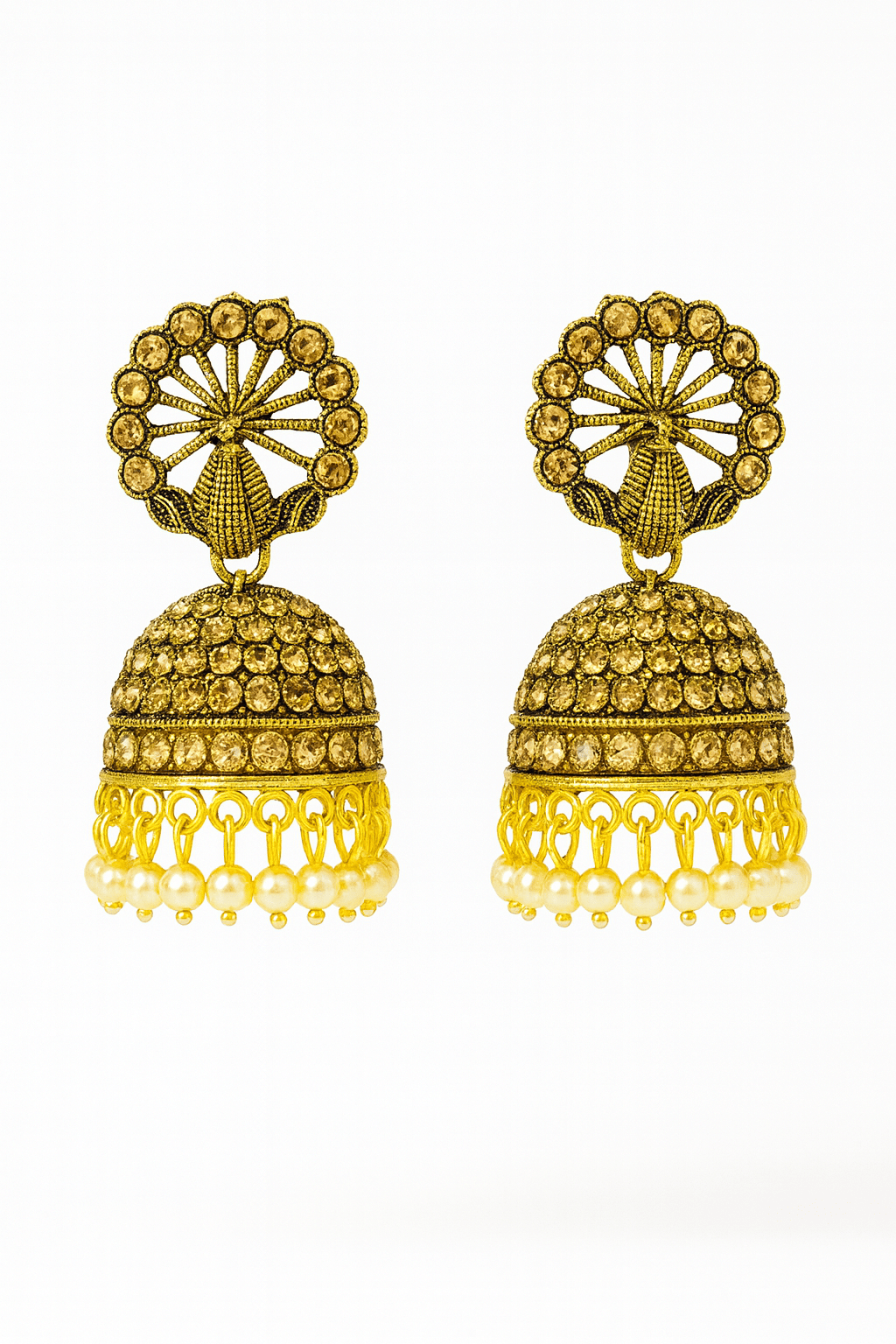     			GENERIC AAHI Golden Jhumki Earrings ( Pack of 1 )
