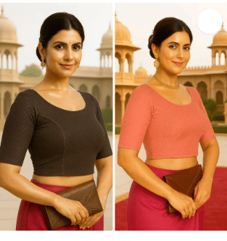 Generic I VEERA Cotton Blend Readymade without Pad Round Neck Women's Blouse ( Black ) Generic I VEERA Cotton Blend Readymade without Pad Round Neck Women's Blouse ( Black )