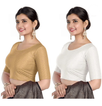     			Generic I VEERA Cotton Blend Readymade without Pad Round Neck Women's Blouse ( Beige )
