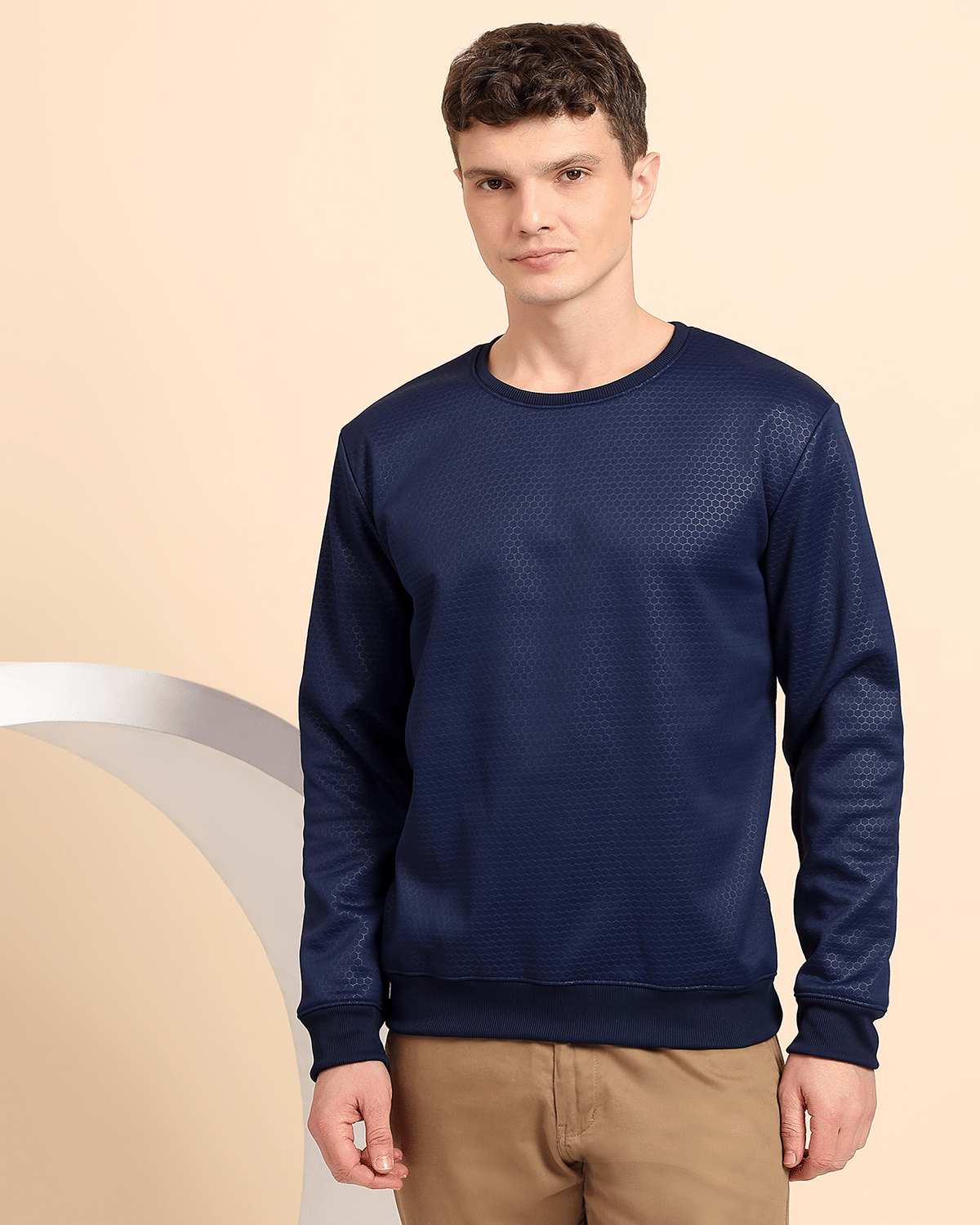     			Glito Fleece Round Neck Men's Sweatshirt - Blue ( Pack of 1 )