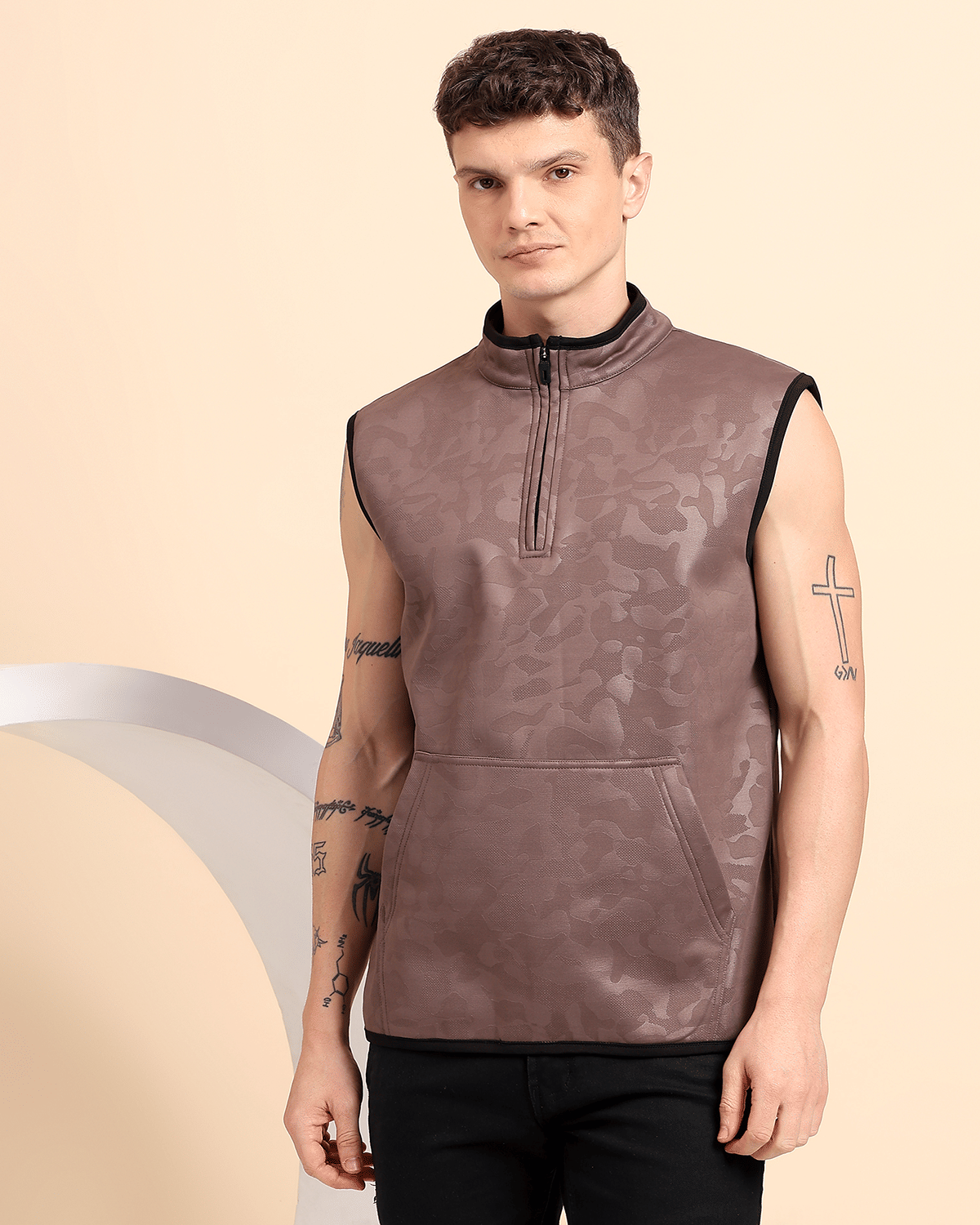     			Glito Fleece Turtle Neck Men's Sweatshirt - Brown ( Pack of 1 )
