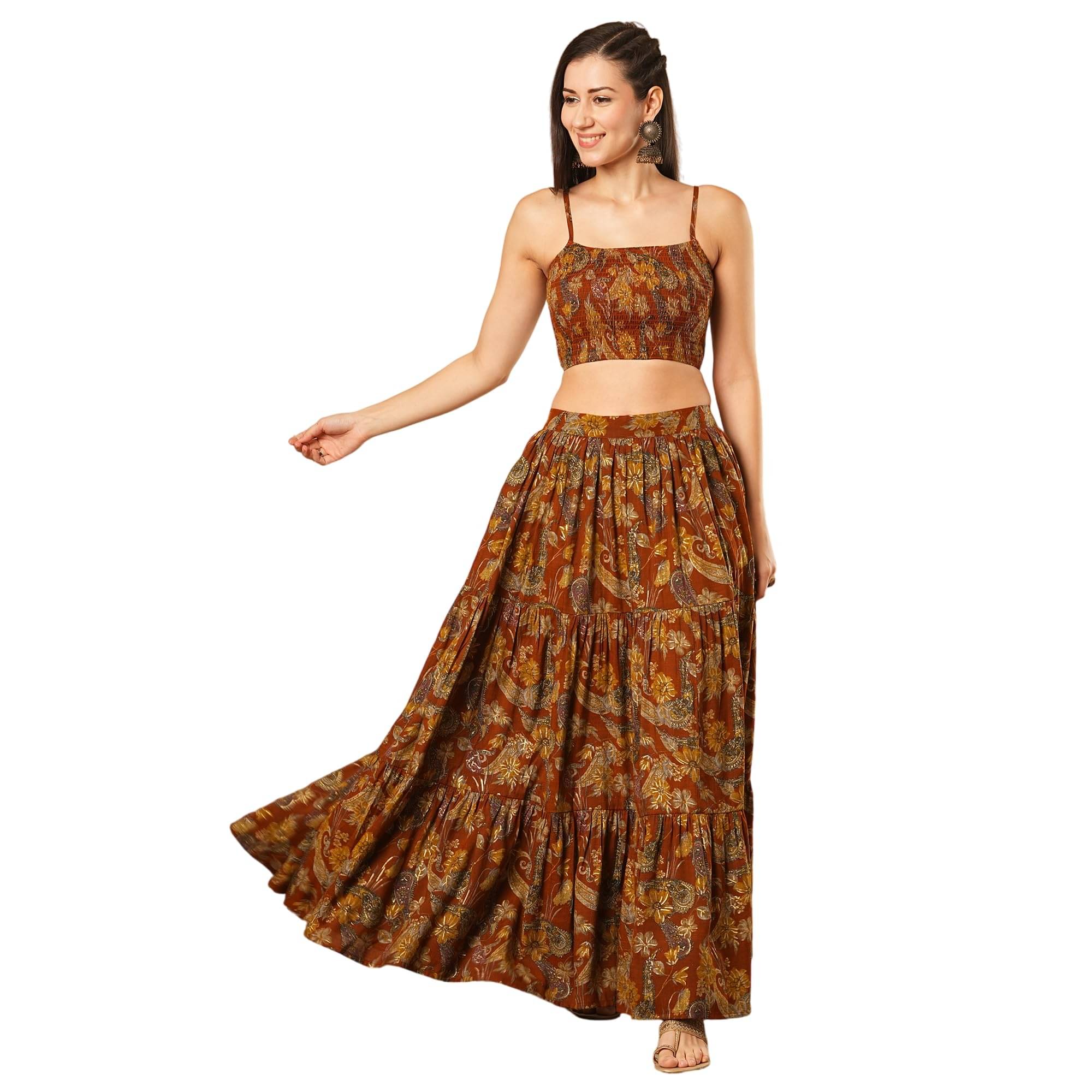 Globus Women Viscose Flared Ready To Wear Lehenga Choli ( Multicolor 2 )     			Globus Women Viscose Flared Ready To Wear Lehenga Choli ( Multicolor 2 )