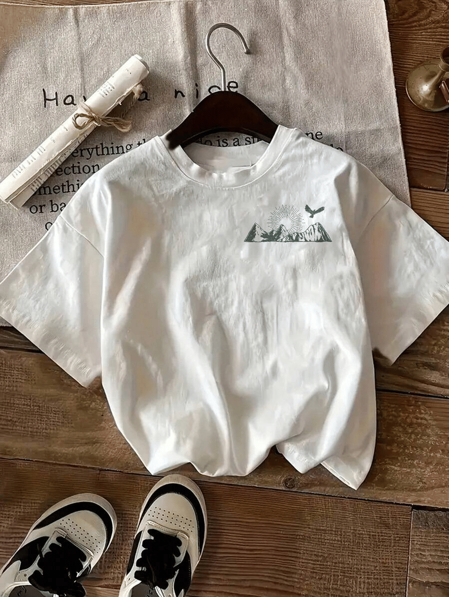 HARPITA Men Cotton Oversized Fit Printed T-Shirt ( White )