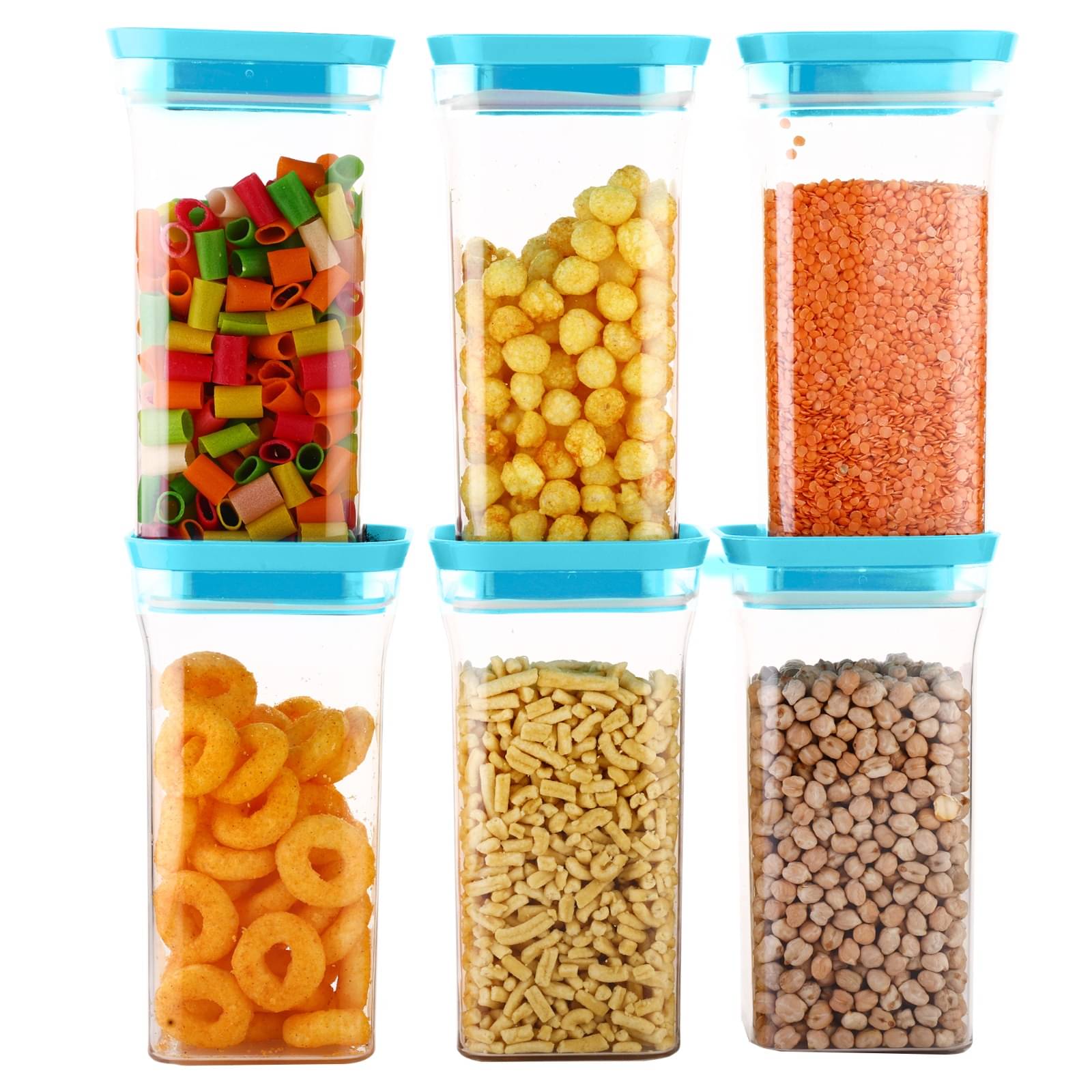     			Home Puff HP-SC-BLU Plastic Light Blue Food Container ( Set of 6 )