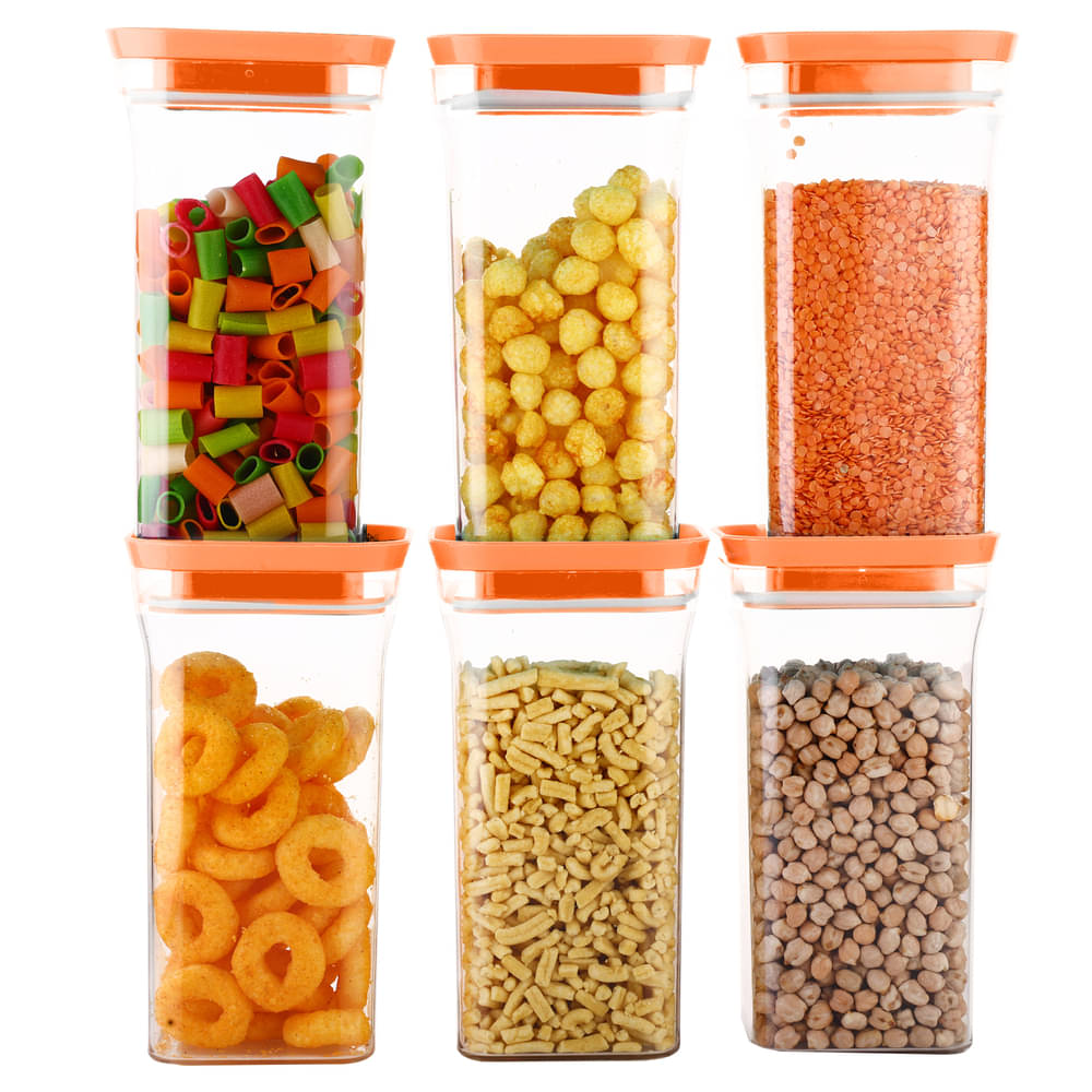     			Home Puff HP-SC-ORG Plastic Orange Food Container ( Set of 6 )