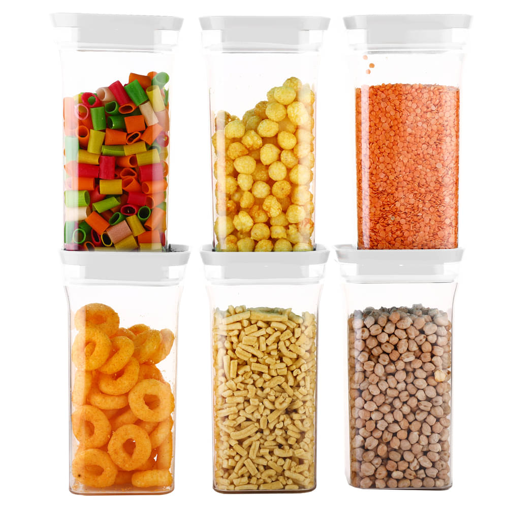     			Home Puff HP-SC-WHT Plastic White Food Container ( Set of 6 )