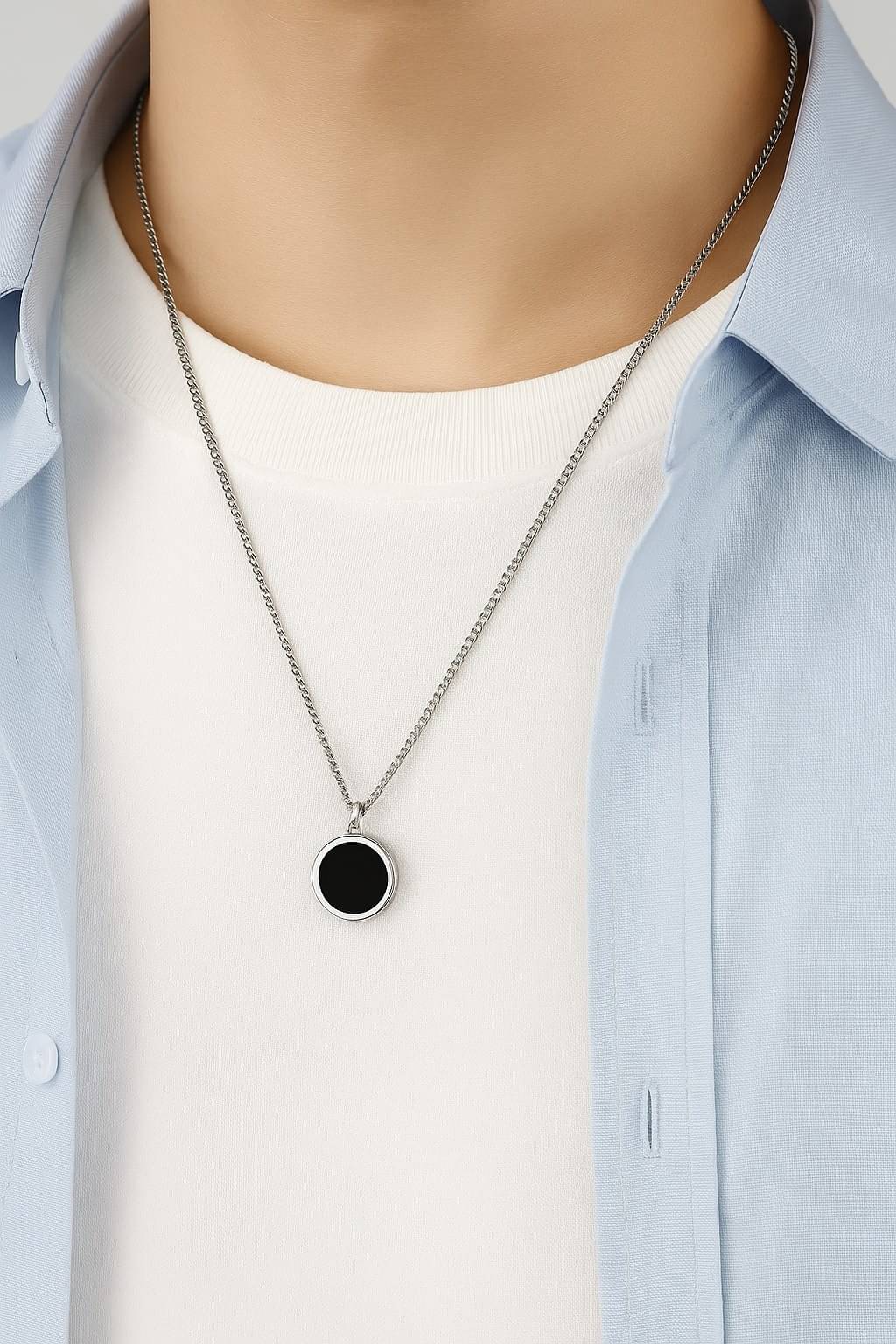     			Inko&co Silver Plated Stainless Steel Chain with Pendant ( Pack of 1 )