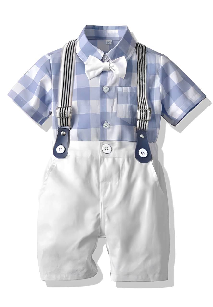     			Italian luxe Pack of 1 Baby Boys Cotton Spandex Shirt & Shorts Set ( Blue )