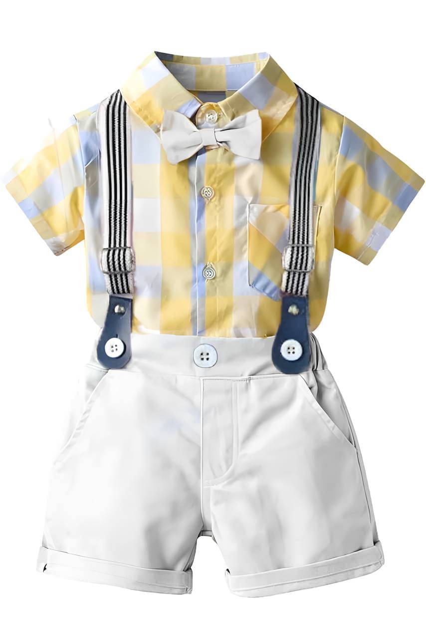Italian luxe Pack of 1 Baby Boys Cotton Spandex Shirt & Shorts Set ( Yellow ) Italian luxe Pack of 1 Baby Boys Cotton Spandex Shirt & Shorts Set ( Yellow )