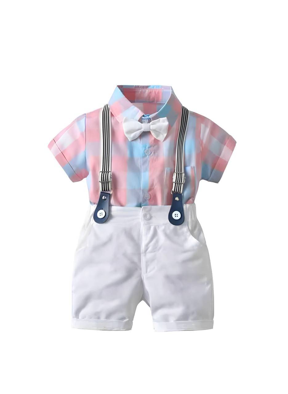     			Italian luxe Pack of 1 Baby Boys Cotton Spandex Shirt & Shorts Set ( Peach )