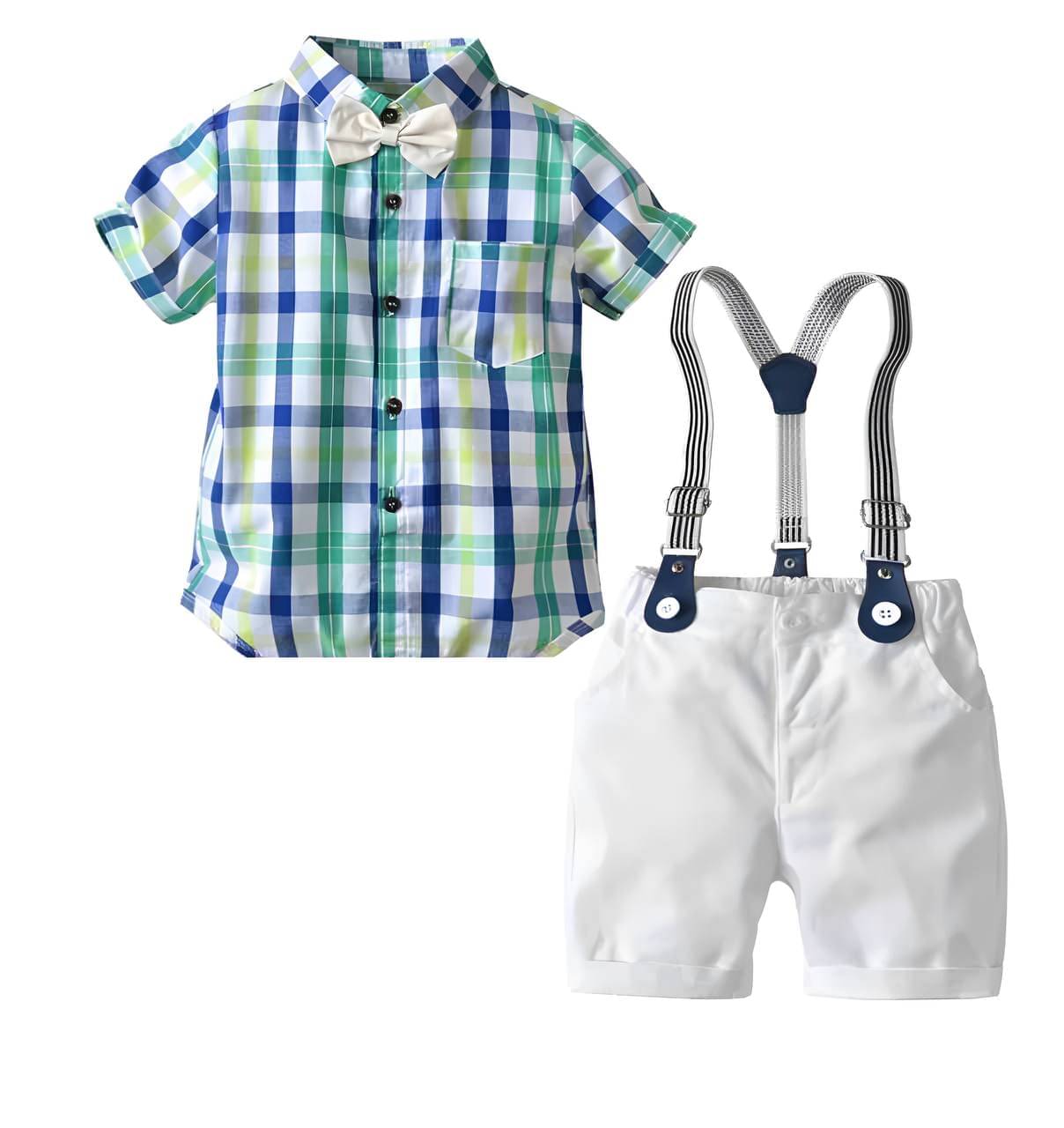     			Italian luxe Pack of 1 Baby Boys Cotton Spandex Shirt & Shorts Set ( Green )
