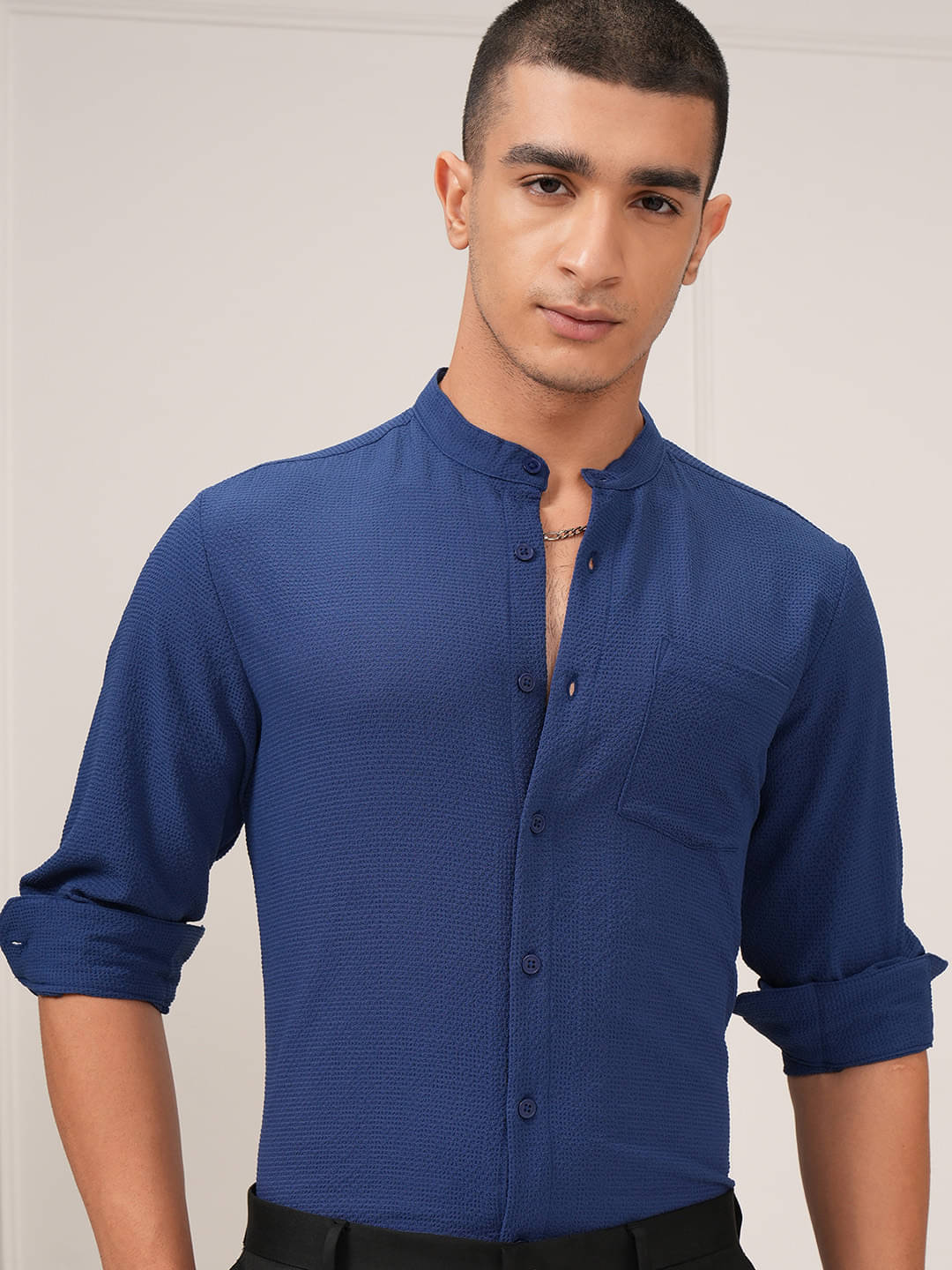 Ketch Poly Cotton Slim Fit Solids Full Sleeves Men's Casual Shirt - Blue ( Pack of 1 ) Ketch Poly Cotton Slim Fit Solids Full Sleeves Men's Casual Shirt - Blue ( Pack of 1 )