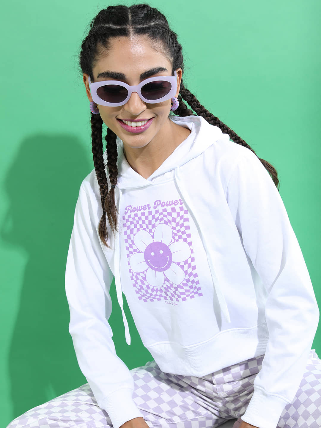Ketch Women Polyester Hooded Sweatshirt For ( White )