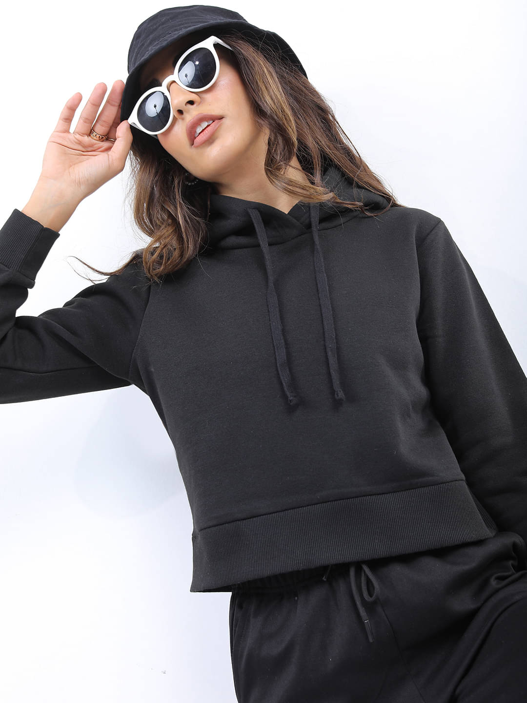 Ketch Women's Polyester Hooded Sweatshirt ( Black ) Ketch Women's Polyester Hooded Sweatshirt ( Black )