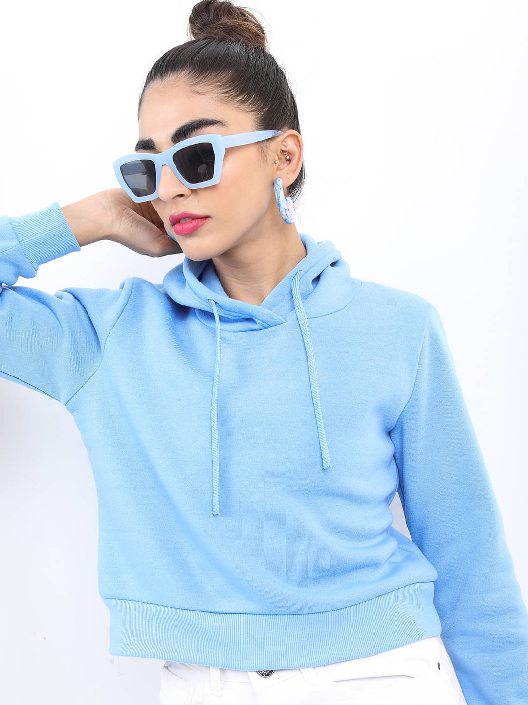 Ketch Women Polyester Hooded Sweatshirt ( Blue ) Ketch Women Polyester Hooded Sweatshirt ( Blue )