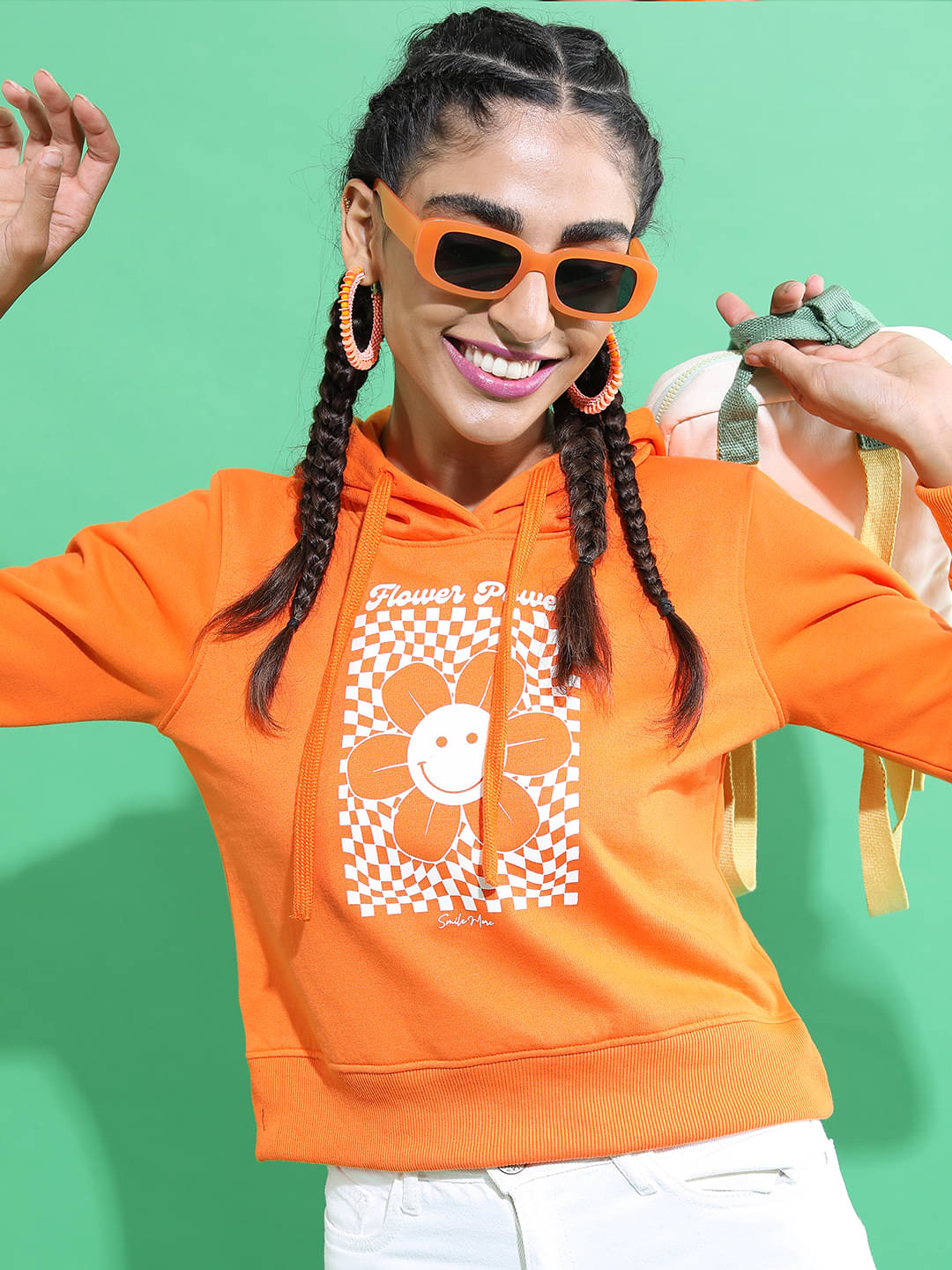 Ketch Women Polyester Hooded Sweatshirt ( Orange ) Ketch Women Polyester Hooded Sweatshirt ( Orange )