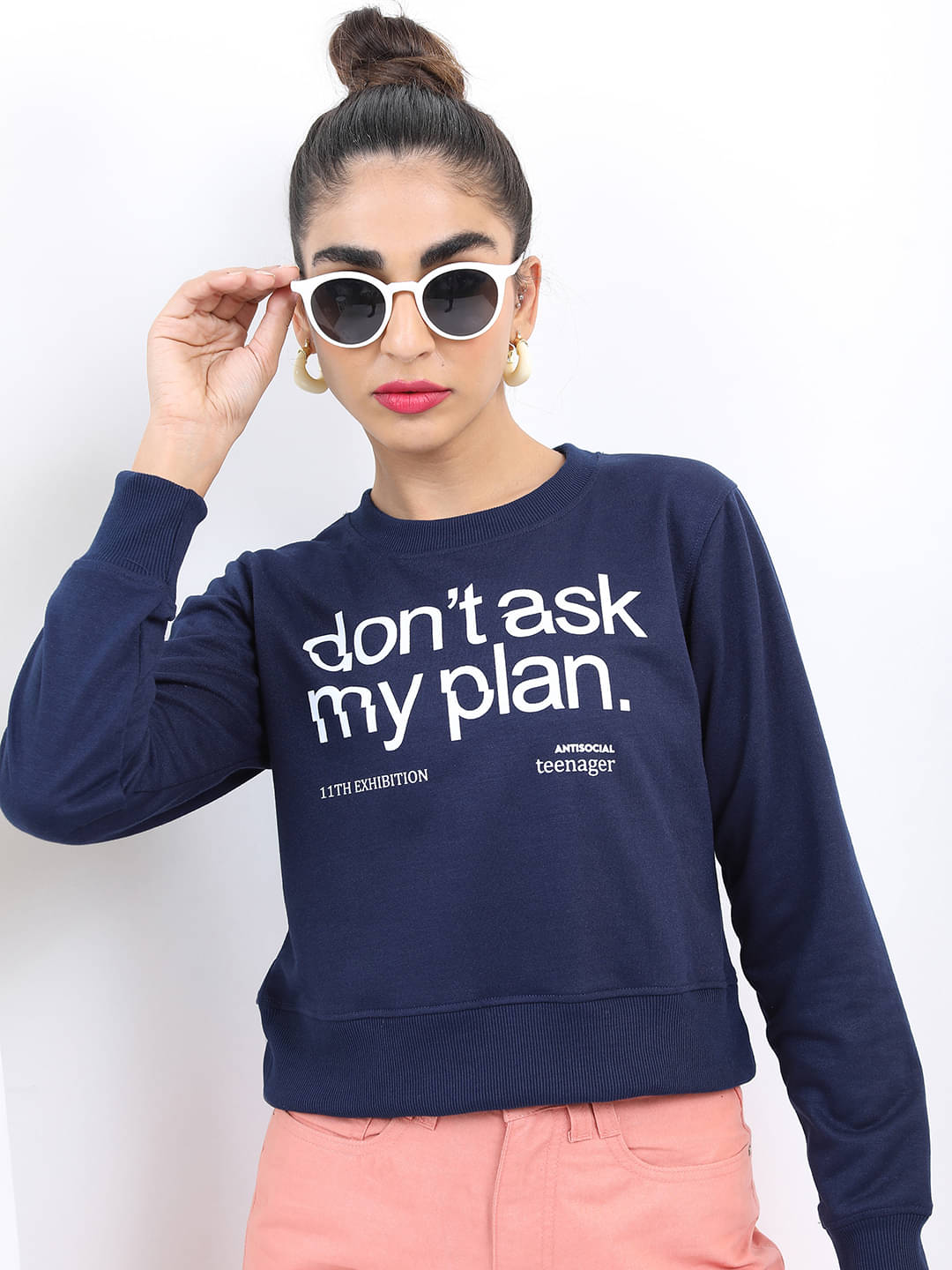 Ketch Women Polyester Round Neck Sweatshirt For ( Navy Blue ) Ketch Women Polyester Round Neck Sweatshirt For ( Navy Blue )