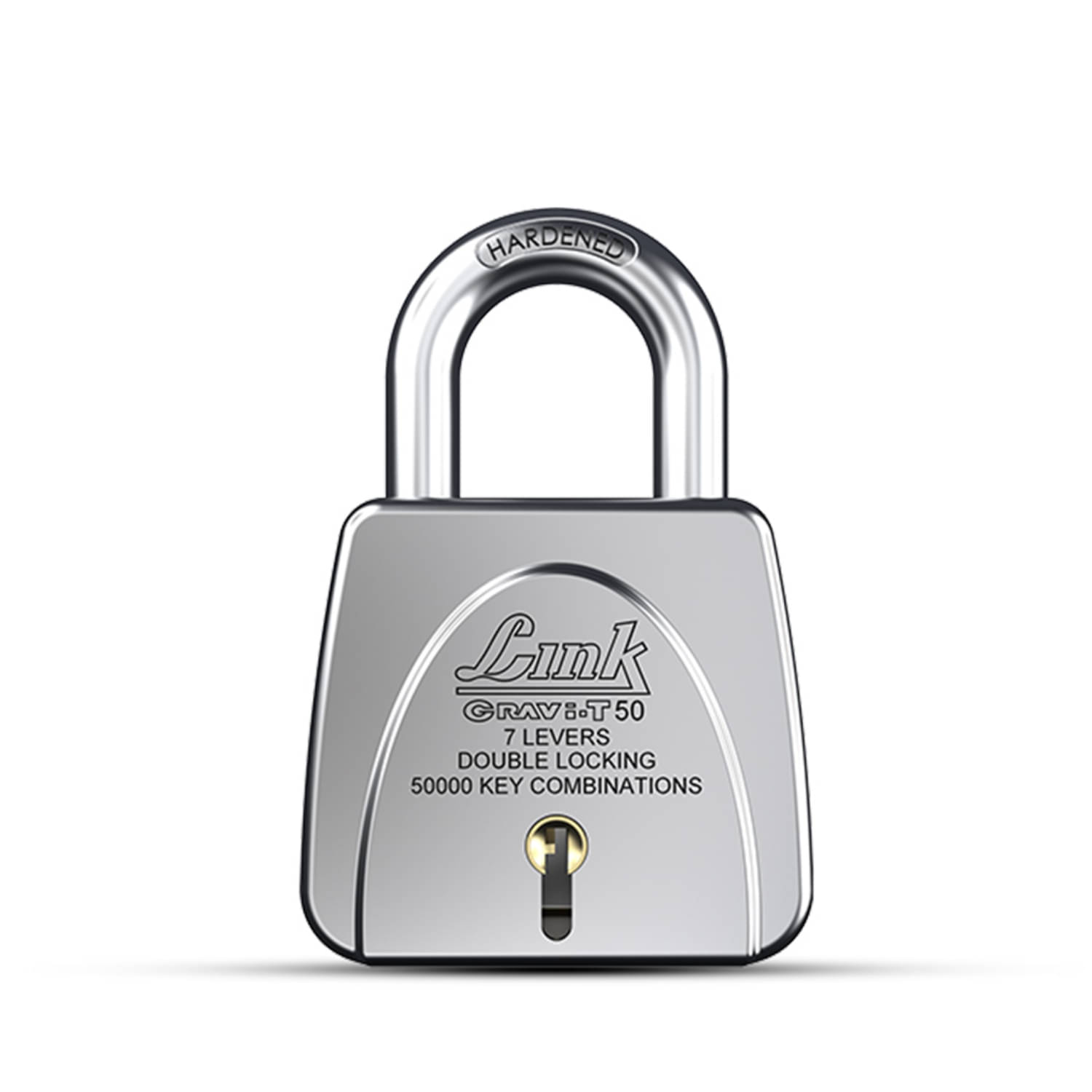     			Link Gravi-T 50mm Heavy Duty Padlock | Lock for Home Door, office, Shop, Travel | Tough CR Body | Hardened Steel Shackle, | Double Locking System | 50000 Key Combinations