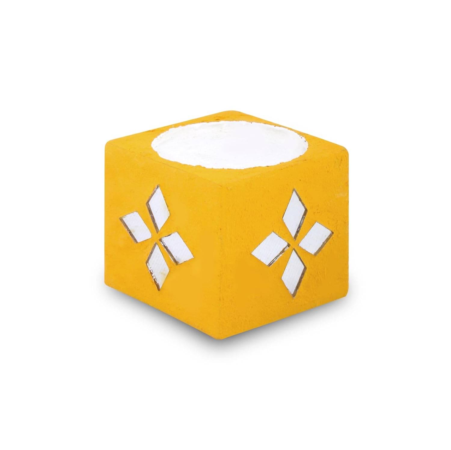     			Little Birdie Yellow Table Top Wood Tea Light Holder - Pack of 1