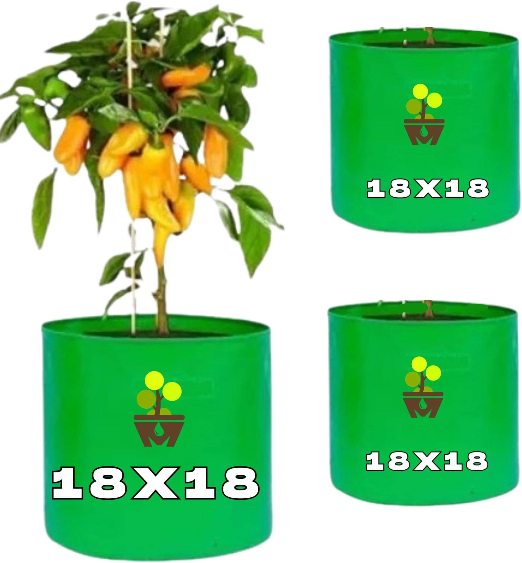     			MASHKI Green Bags For Plants, Of Size 18x18 Inches, Hdpe Grow Bags, Plant Bags, Bag Plant Grow Bag