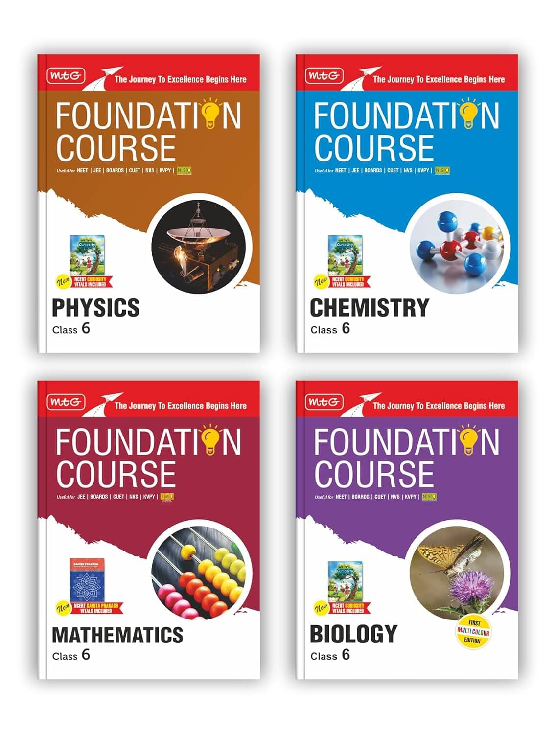     			MTG Foundation Course Class 6 Physics, Chemistry, Mathematics & Biology Book (Edition 2025) (Set of 4 Books) For IIT JEE, NEET, NSO Olympiad, CUET, NV