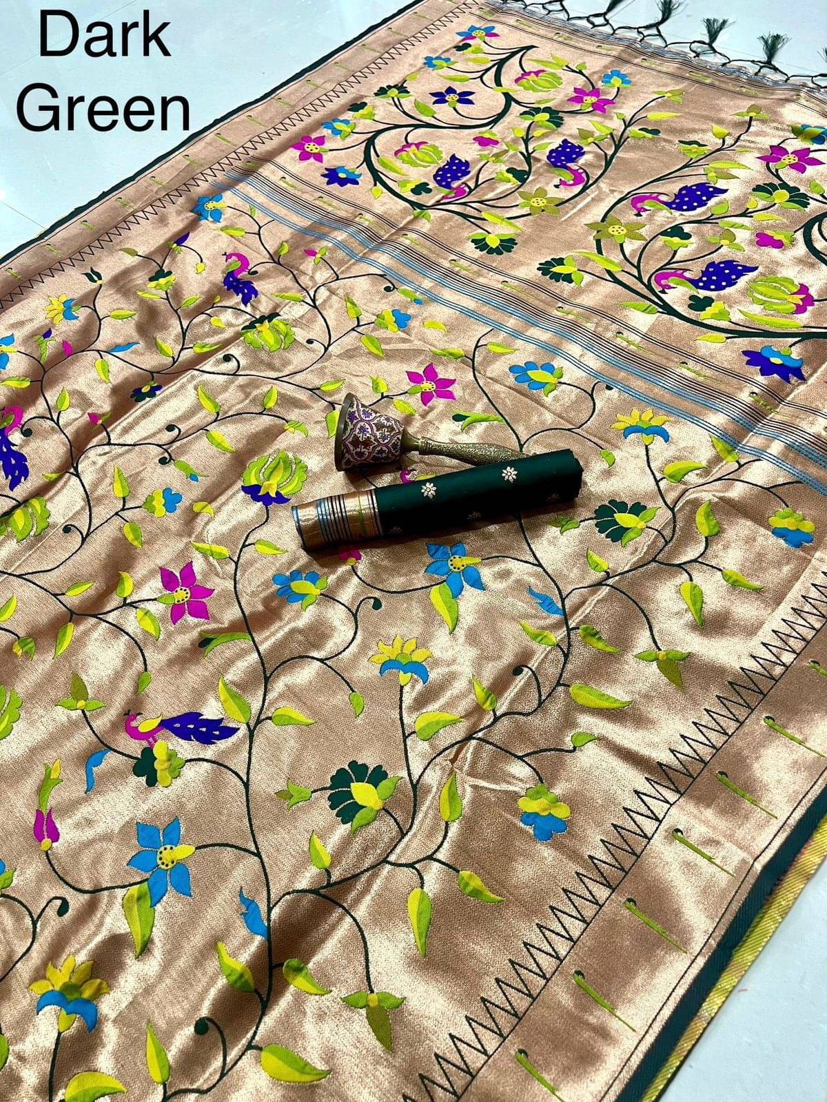     			PANZORA Silk Solid Regular Saree Without Blouse Piece ( Multicolor )