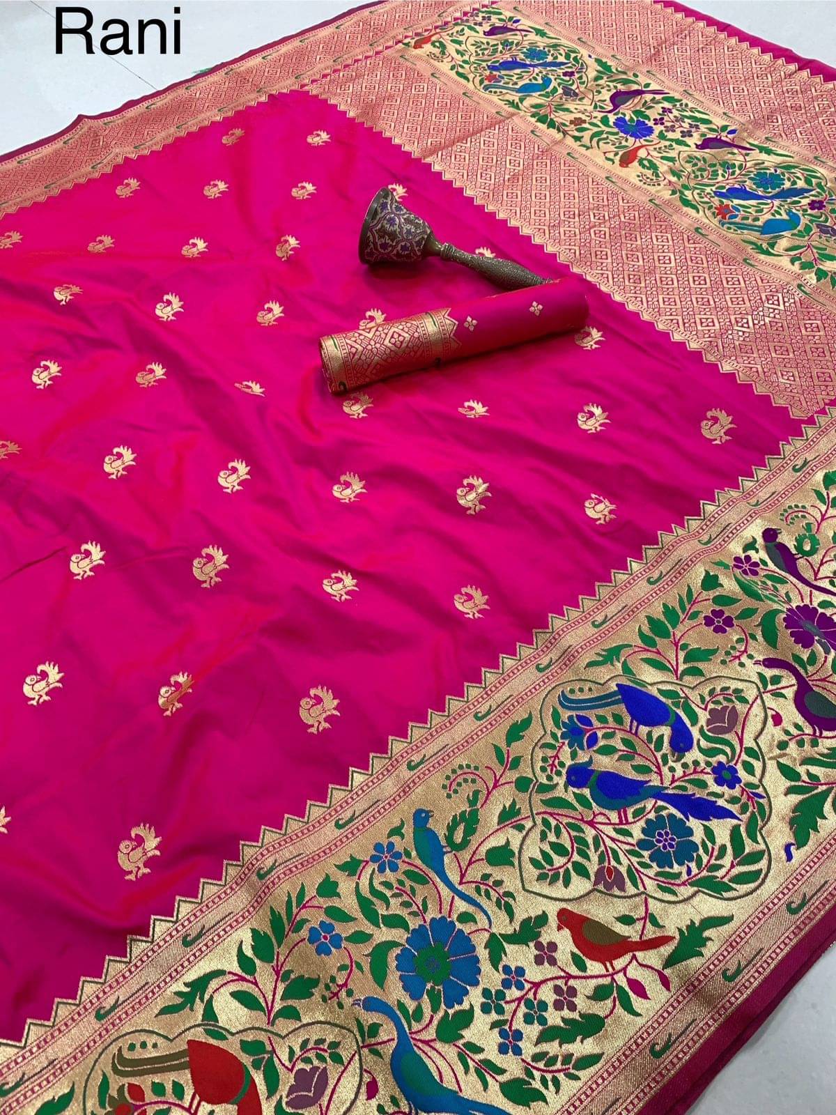     			PANZORA Silk Solid Regular Saree Without Blouse Piece ( Pink )