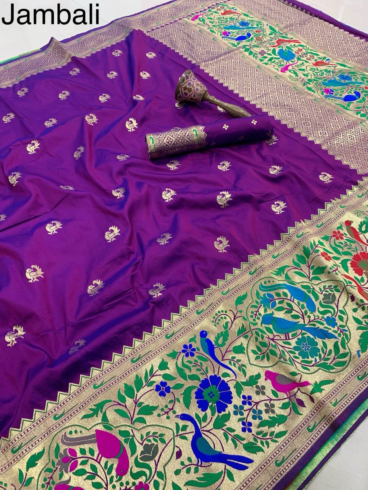     			PANZORA Silk Solid Regular Saree Without Blouse Piece ( Multicolor 3 )