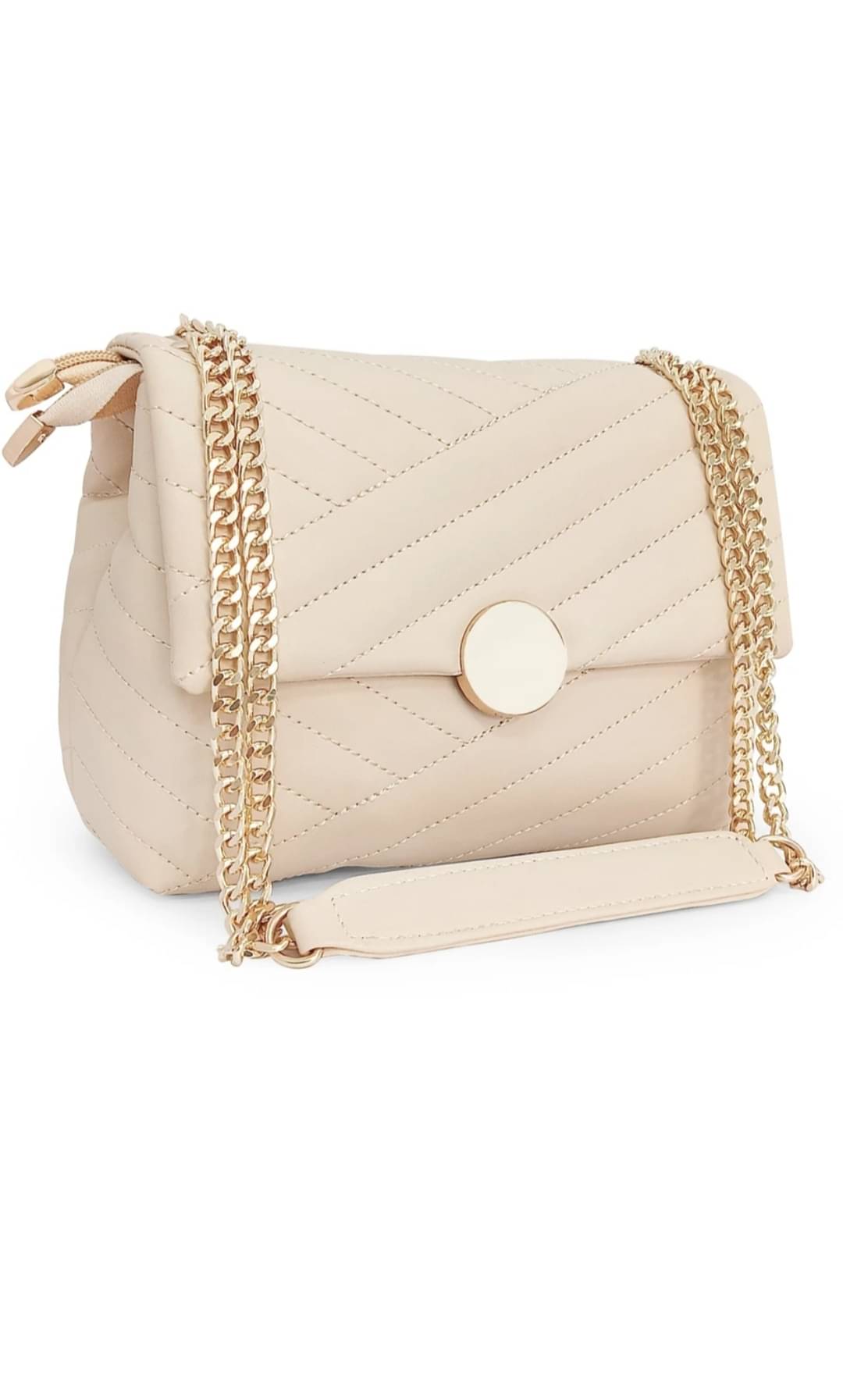     			SBKFASHION786 Sling Bag Faux Leather Set of 1 ( Beige )