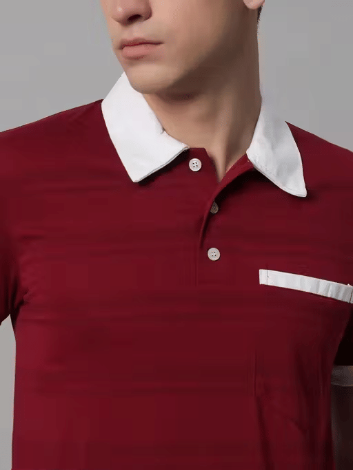 Scuba Men Cotton Blend Regular Fit Solid Polo T Shirt ( Maroon ) Scuba Men Cotton Blend Regular Fit Solid Polo T Shirt ( Maroon )