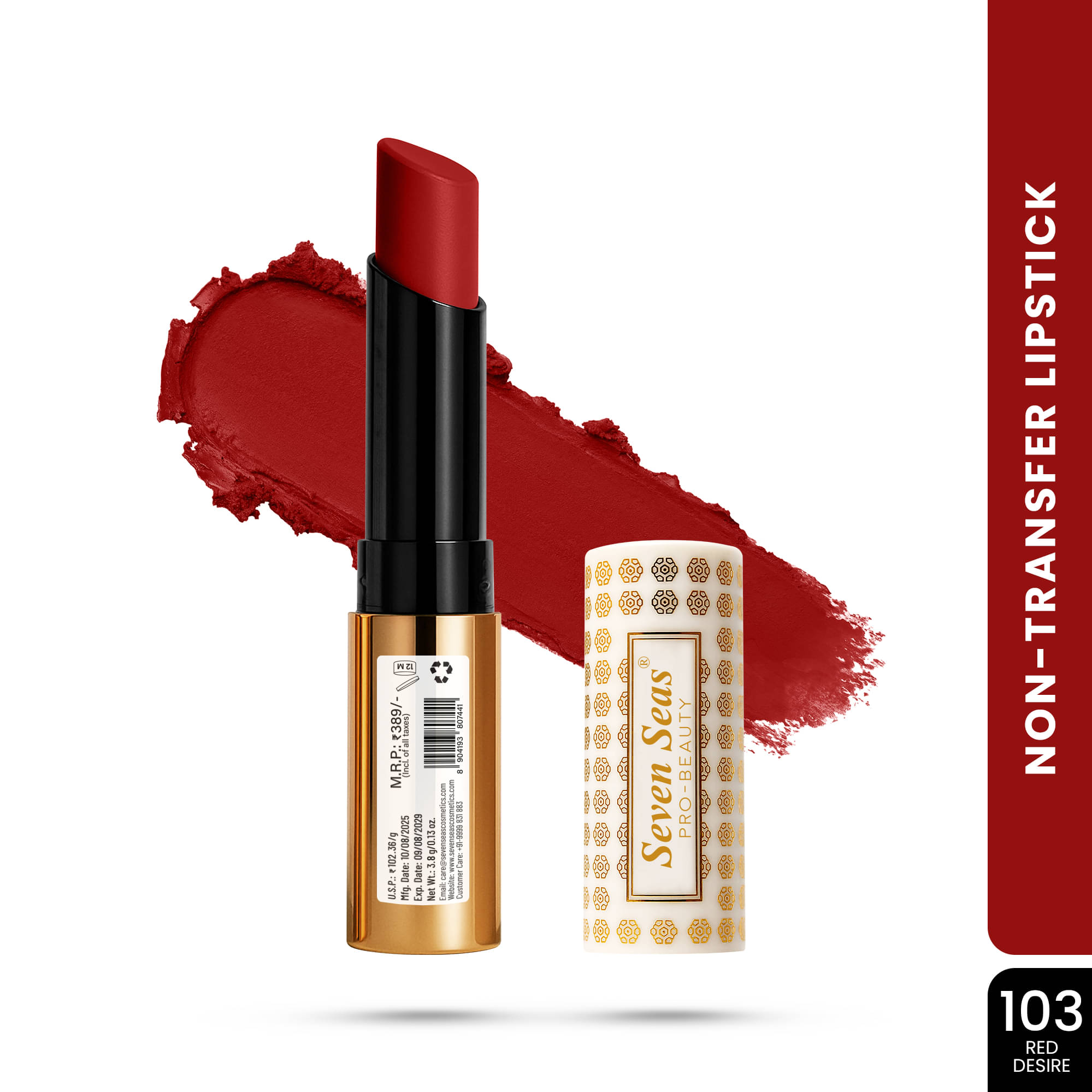 Seven Seas Chilli Red Matte Transferproof Crayon Lipstick ( Pack of 1 )     			Seven Seas Chilli Red Matte Transferproof Crayon Lipstick ( Pack of 1 )