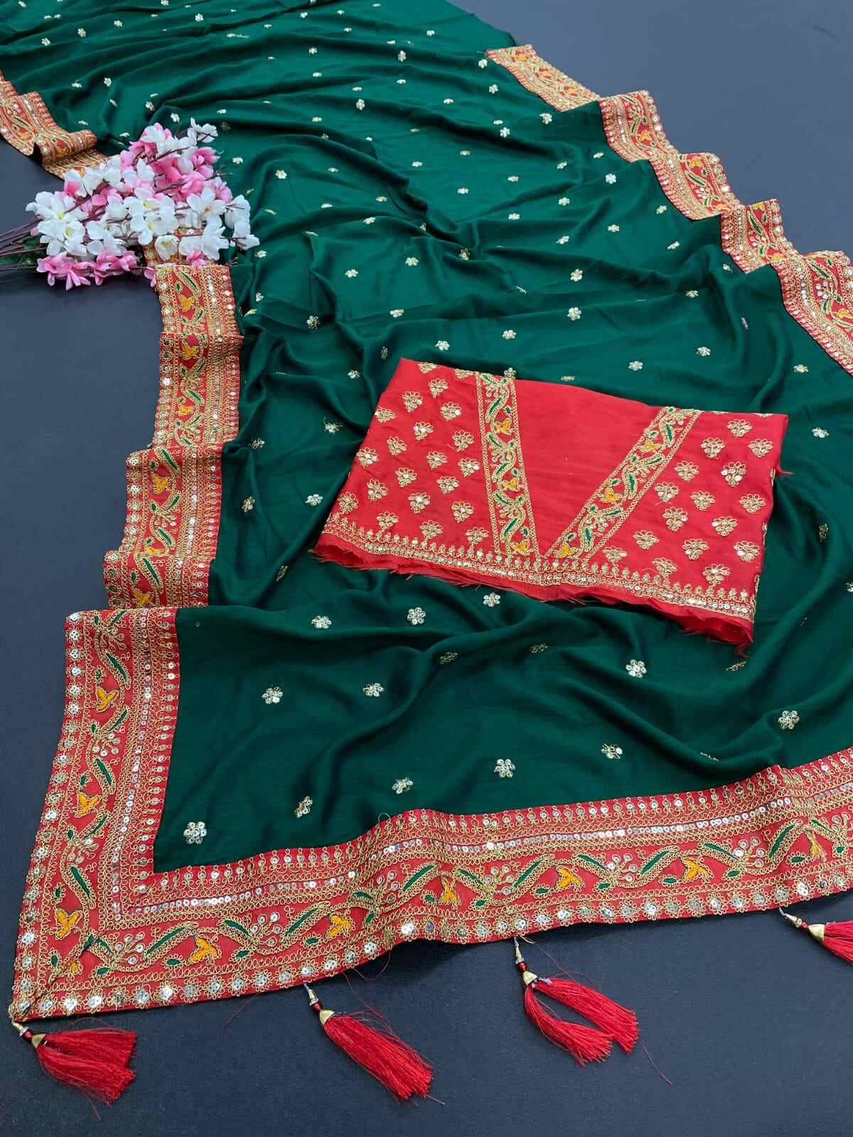     			Shree Shyam Fashion Art Silk Embroidered Bhagalpuri Saree With Unstitched Blouse Piece ( LightGreen )