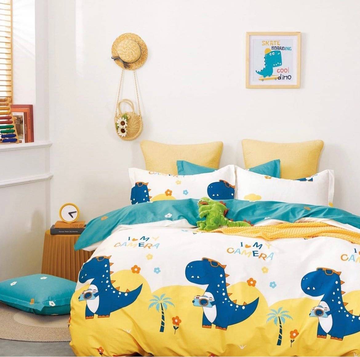     			Sky Tex Glace Cotton 1 Double Bedsheet with 2 Pillow Covers ( Yellow )