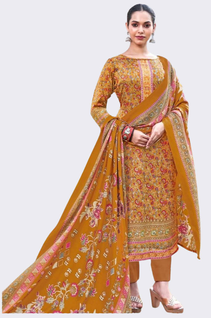 Soul Essence Women Woollen Unstitched Dress Material ( Yellow ) Soul Essence Women Woollen Unstitched Dress Material ( Yellow )