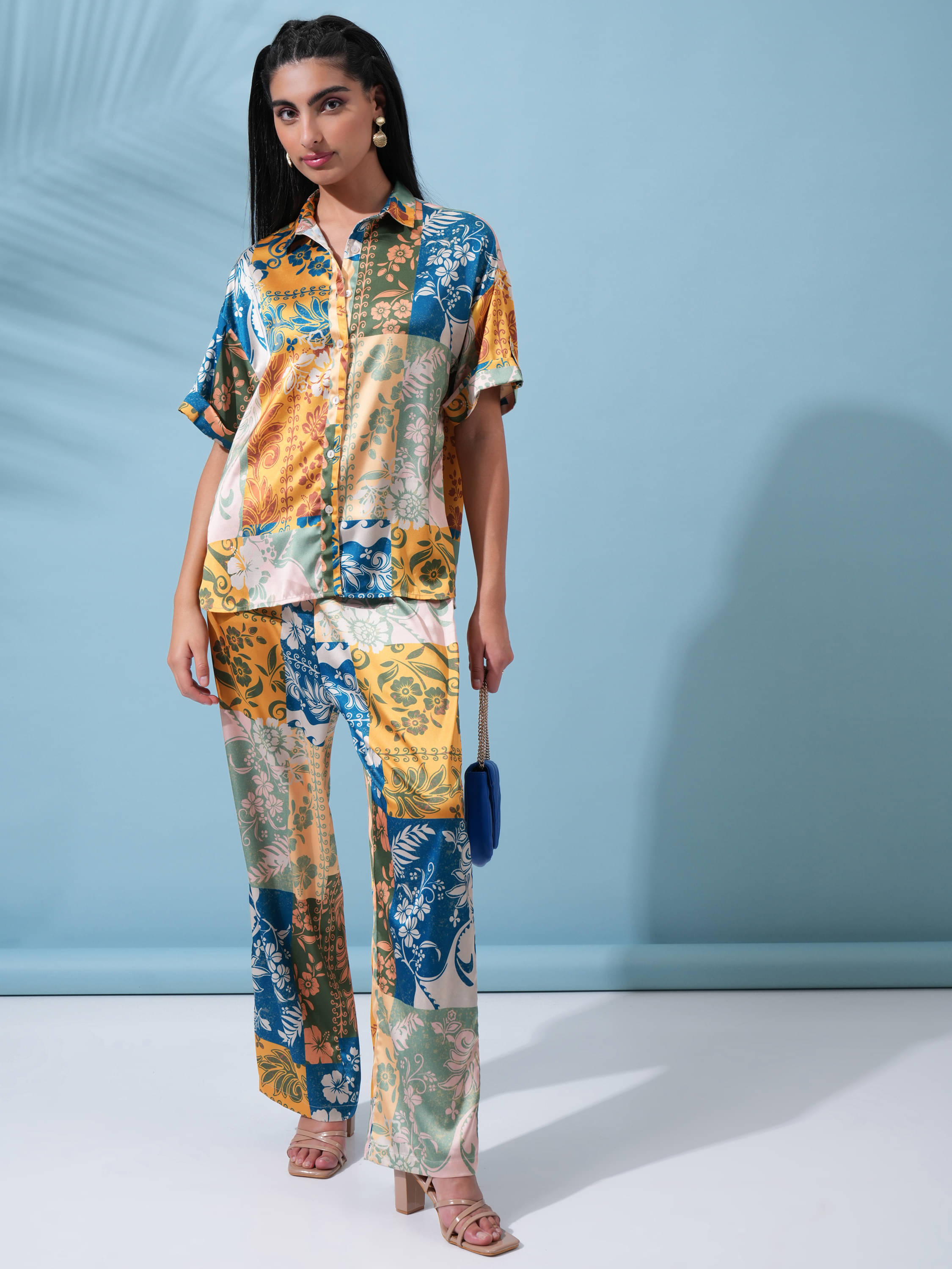     			Tokyo Talkies Women Shirt With Trousers Co-Ord Set ( Beige )