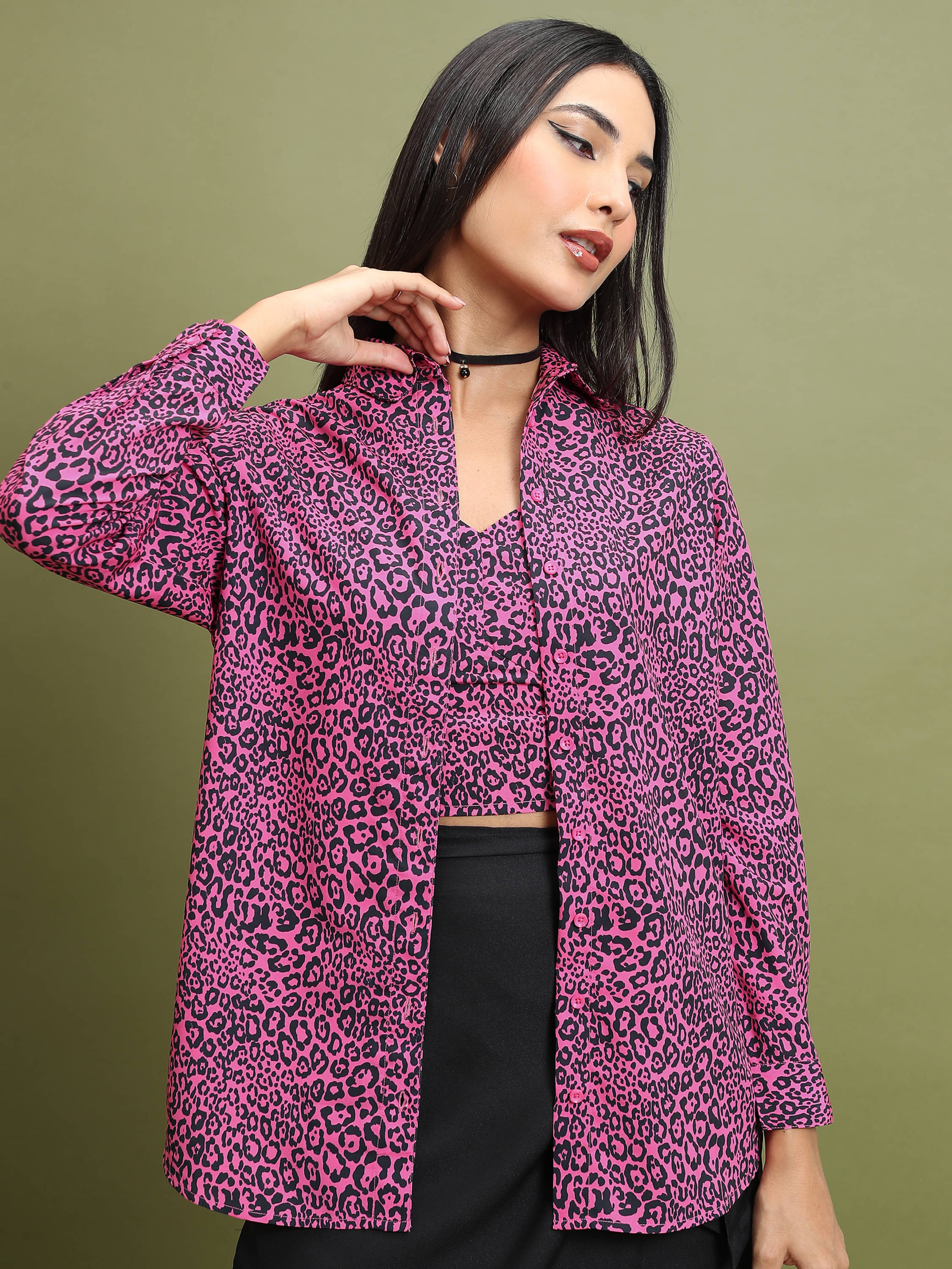     			Tokyo Talkies Women Top With Skirt Co-Ord Set ( Pink )