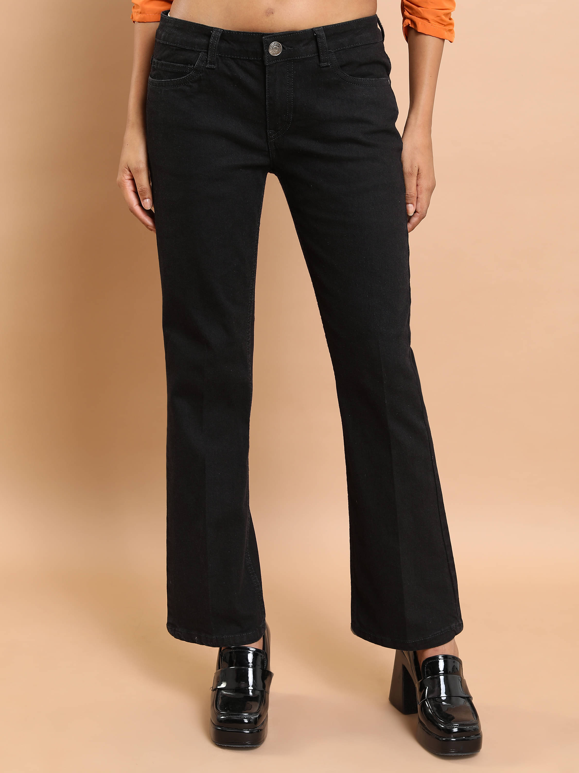     			Tokyo Talkies Women's Regular Fit Mid-Rise Jeans ( Black )