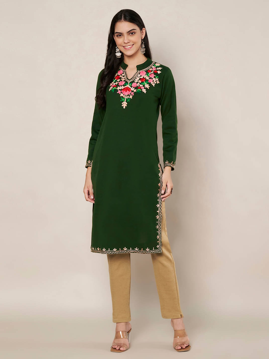     			Trend Level Women Woollen Embroidered Straight Kurti ( Multicolor1 )